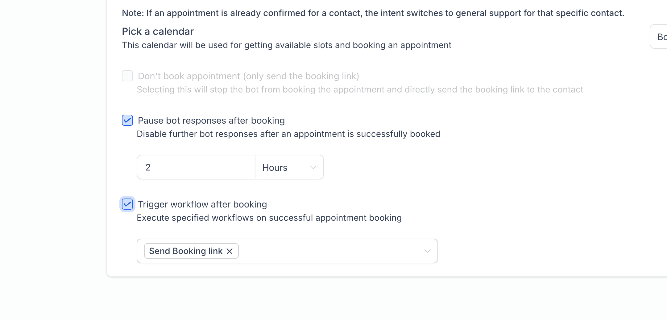 Schermata 1 — Azioni Post-Prenotazione Appuntamento con Conversation AI