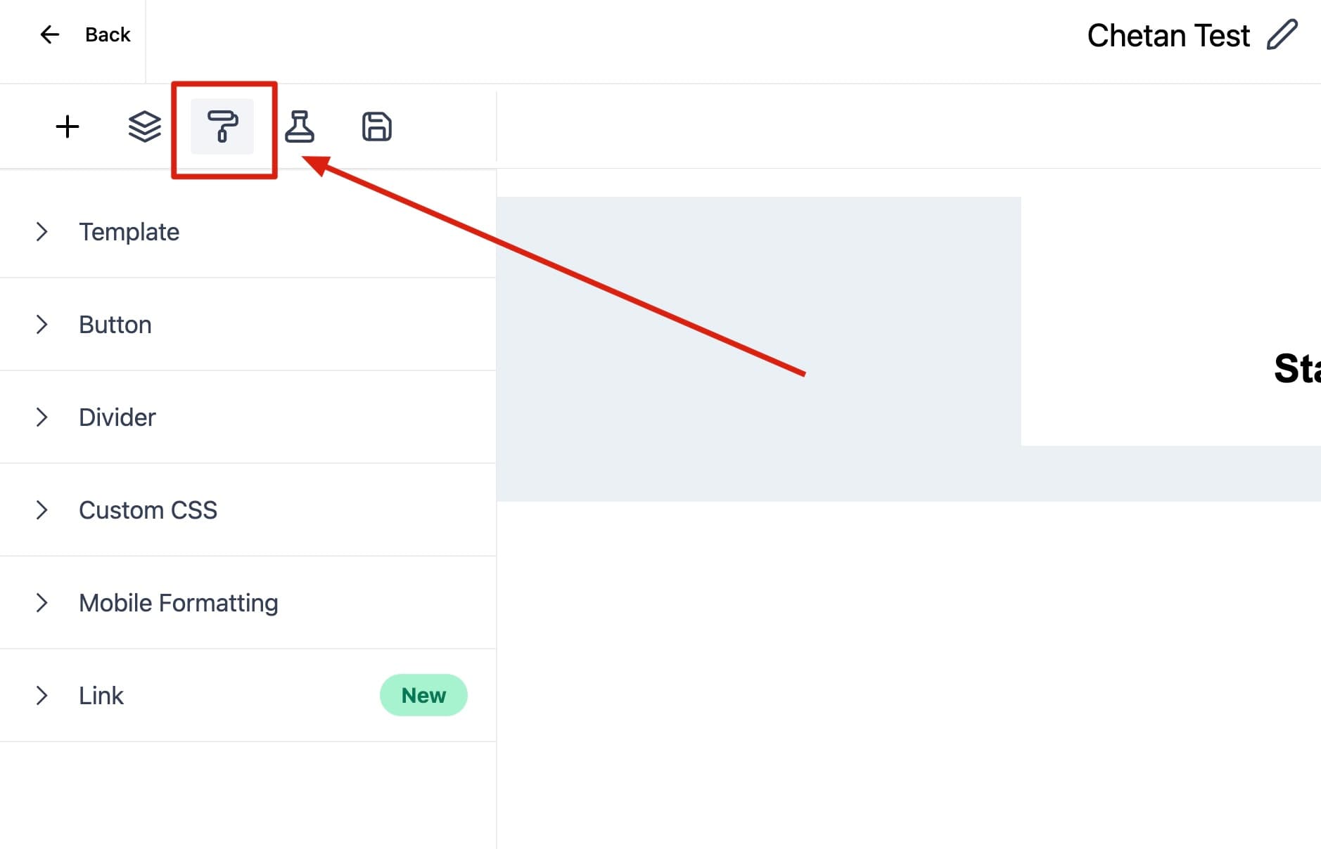 Schermata 1 — Come modificare il formato email per mobile nella scheda Appearance