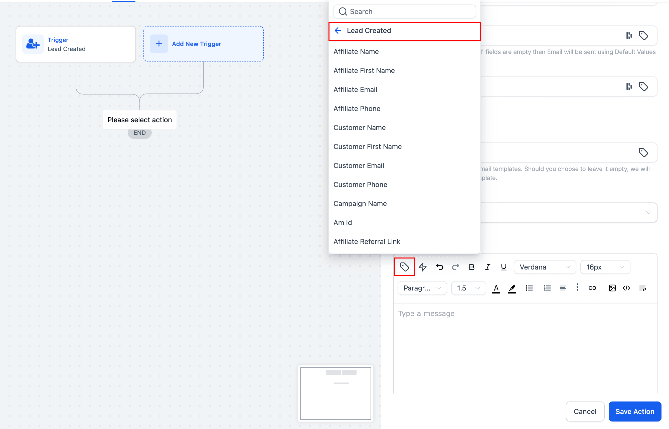 Schermata 2 — Automatizza l'Assegnazione Lead e le Notifiche nei Workflow del Gestore Affiliati