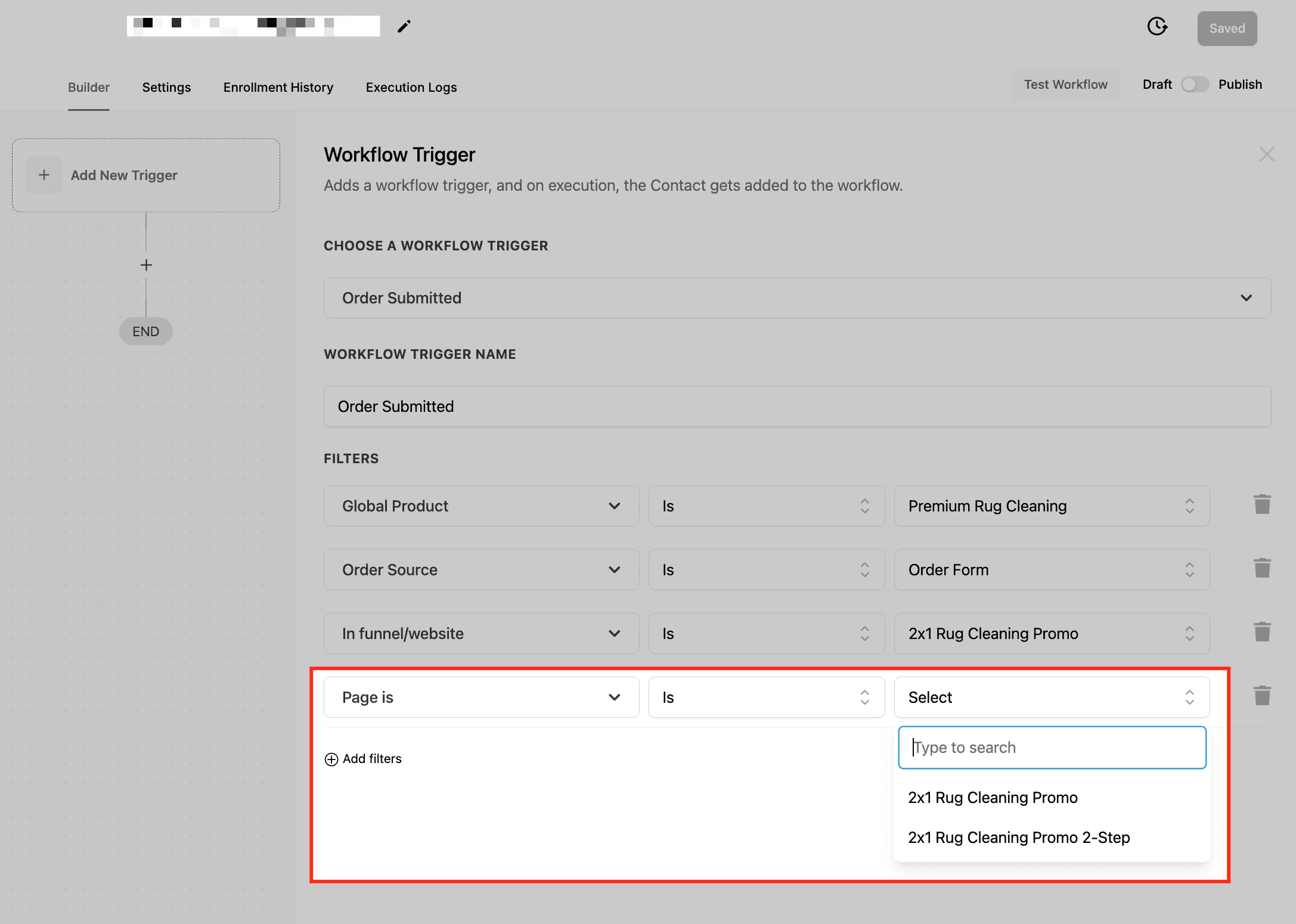 Schermata 8 — Workflow Trigger - Order Submitted