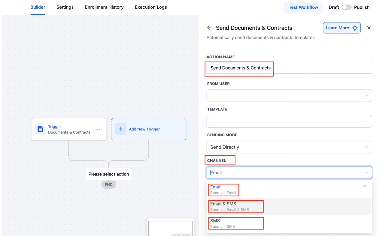 Schermata 4 — Inviare Documenti e Contratti via SMS in HITLEAD