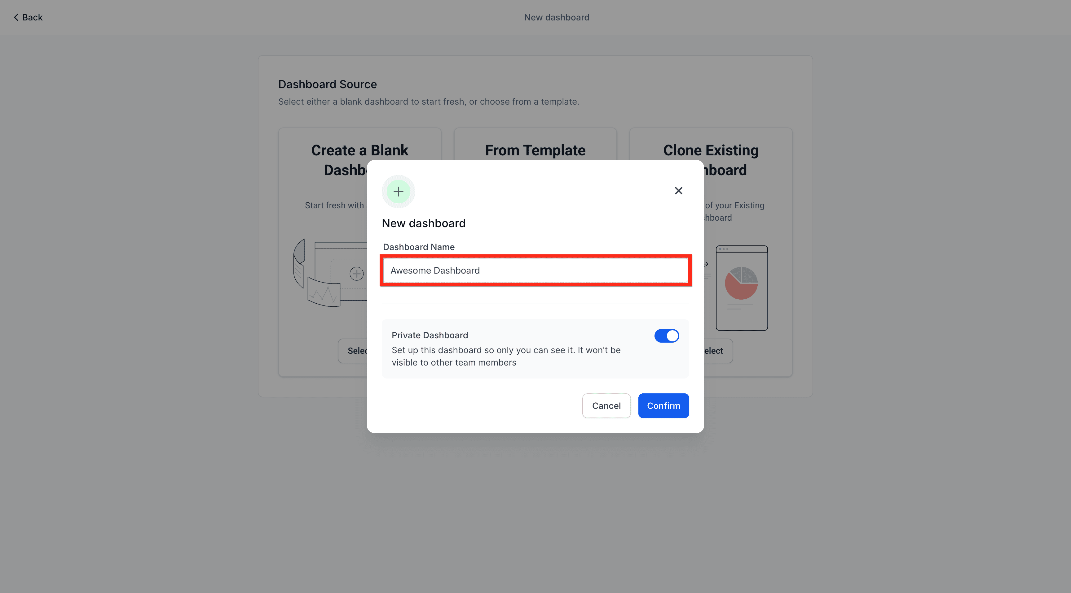 Schermata 3 — Come creare un Dashboard personalizzato