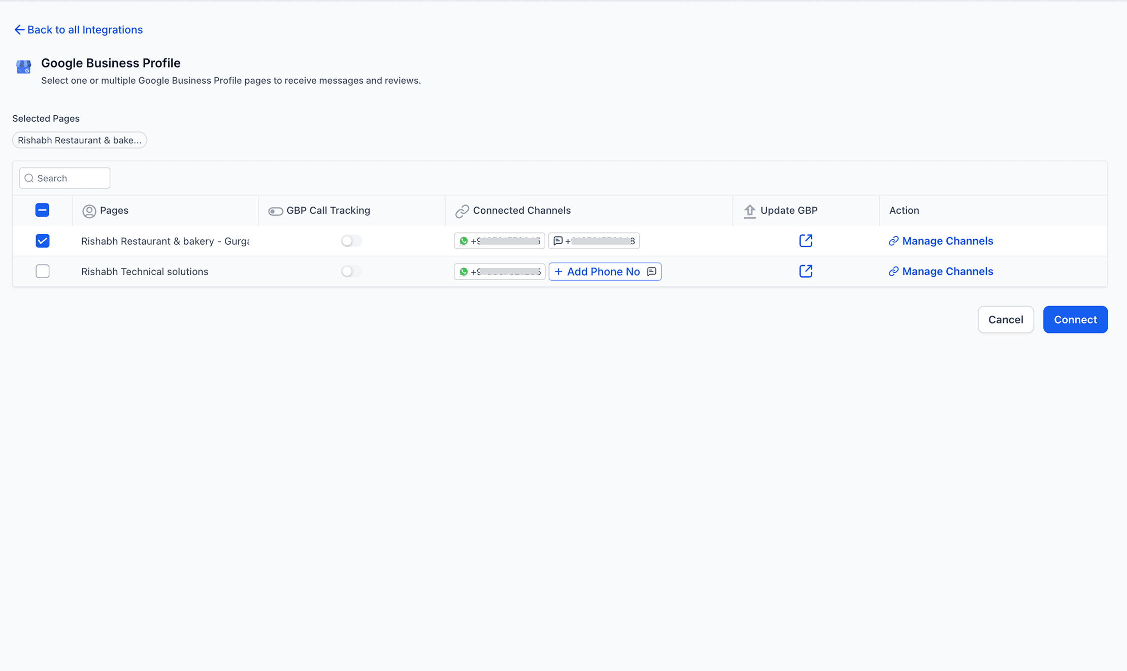 Schermata 5 — Come integrare Google Business Profile (GBP) con HITLEAD