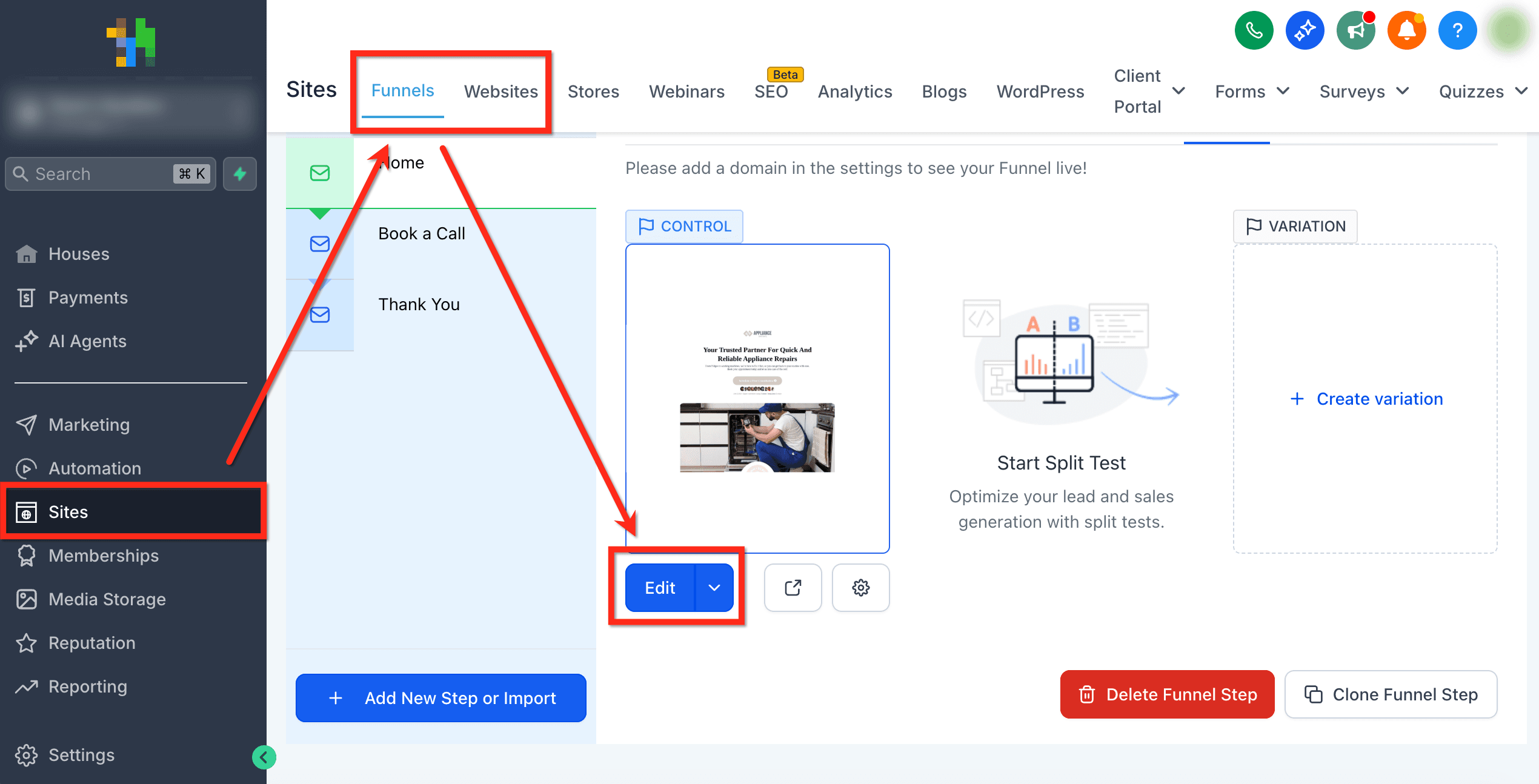 Schermata 1 — Controlli Altezza e Larghezza per gli Elementi del Page Builder