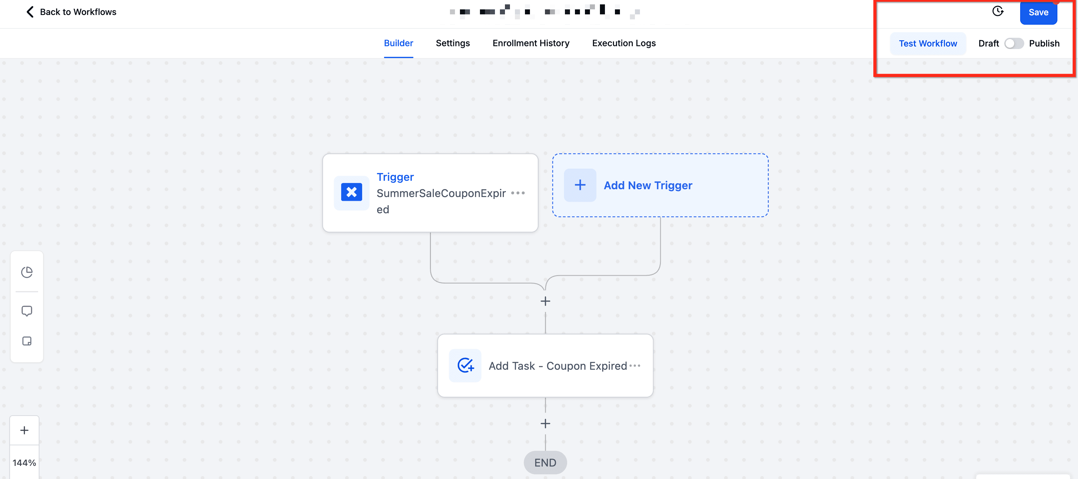 Schermata 5 — Workflow Trigger - Coupon Code Expired