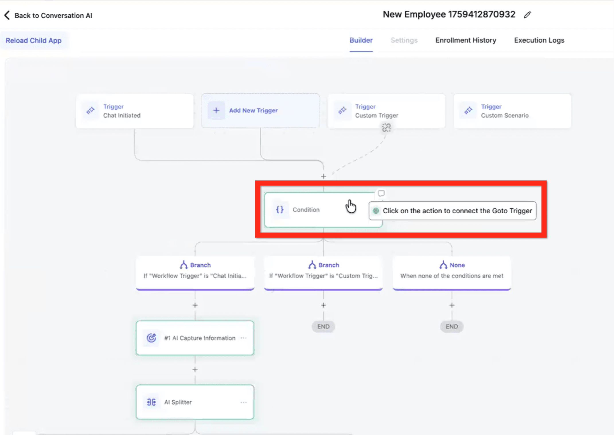 Schermata 27 — Flow Builder per Conversation AI