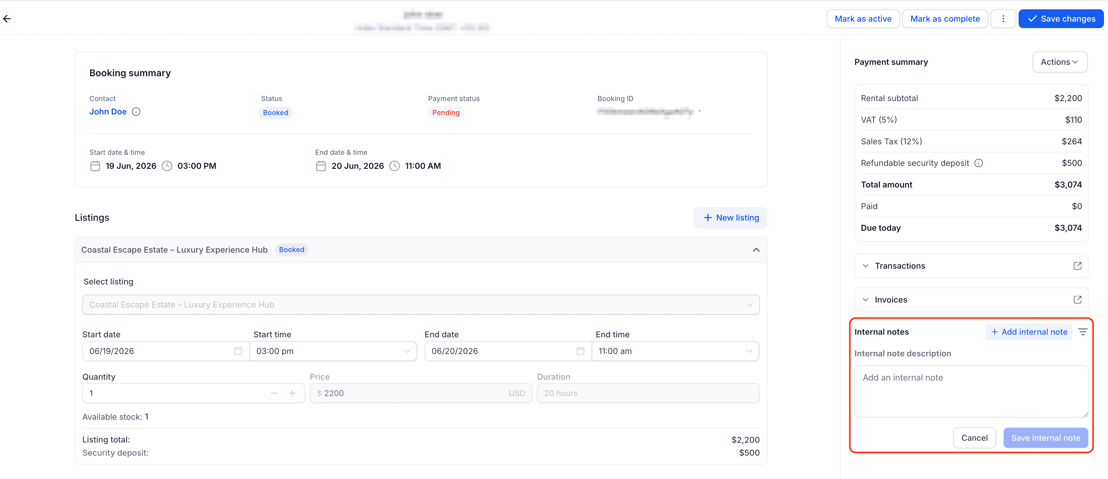 Schermata 10 — Modificare una Prenotazione di Noleggio