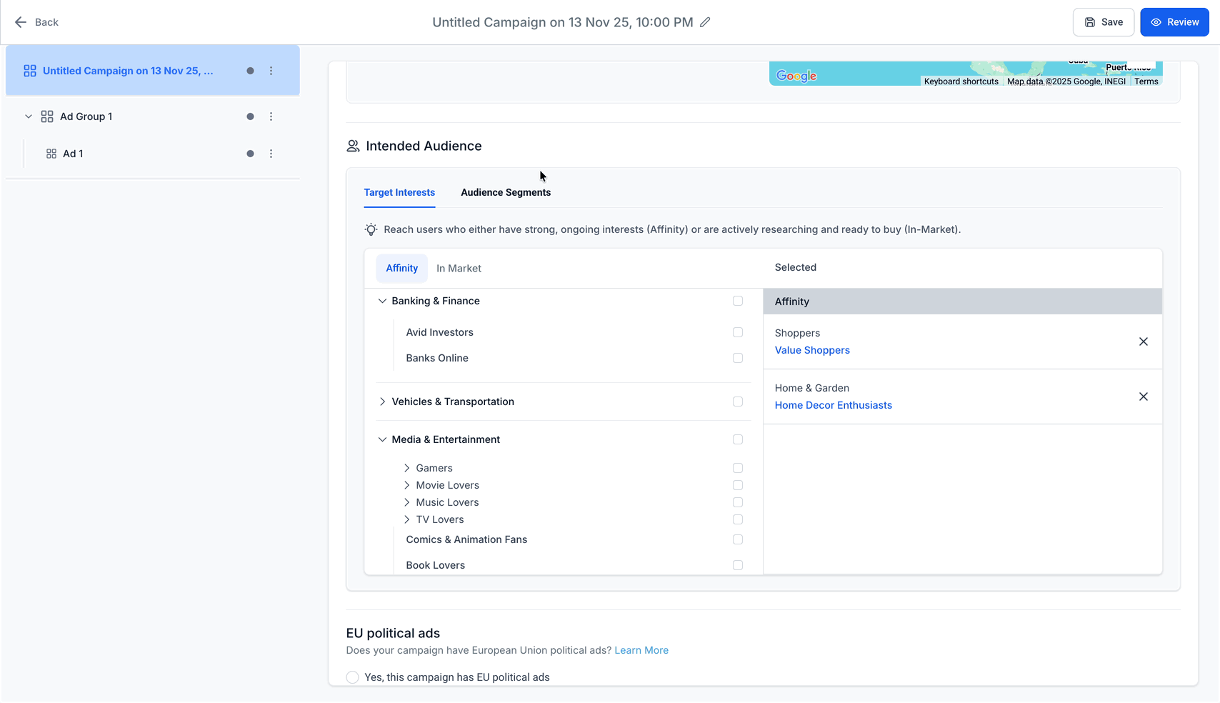 Schermata 12 — Ads Manager - Audience Segments per Google Ads