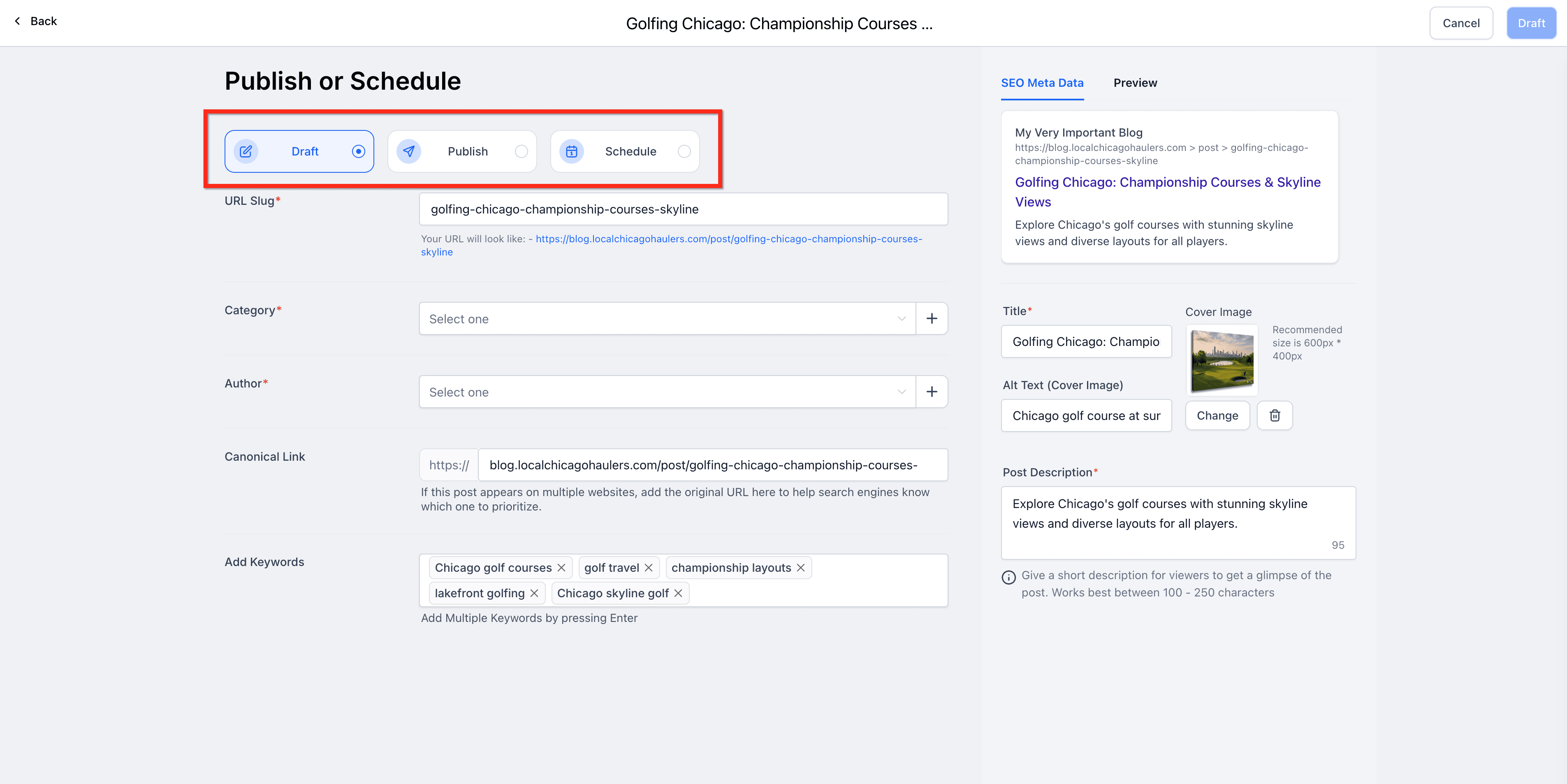 Schermata 17 — Crea articoli del blog con l'AI