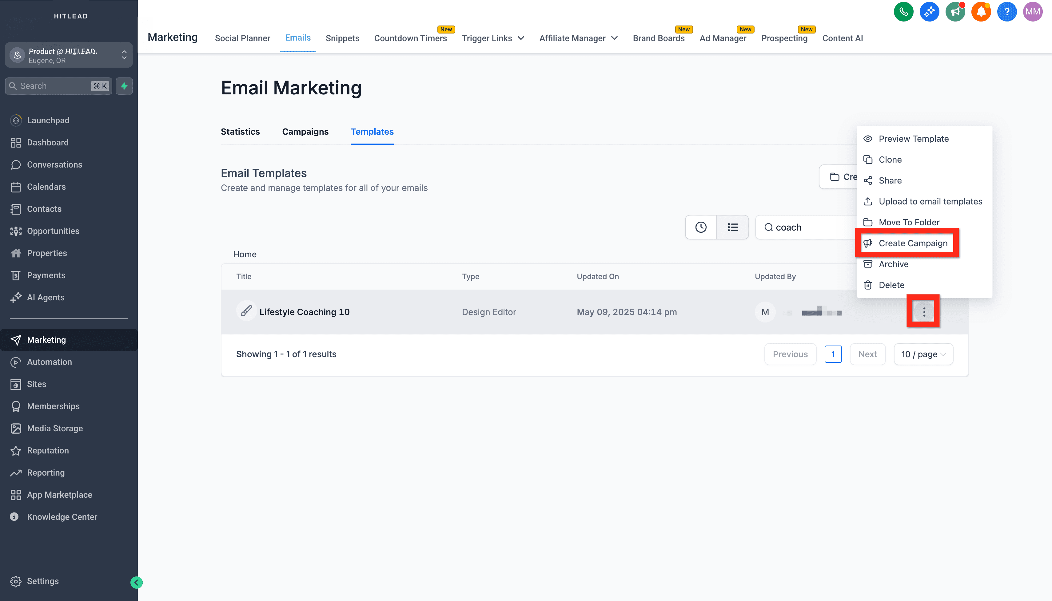 Schermata 11 — Per iniziare - Lancia una Campaign Email