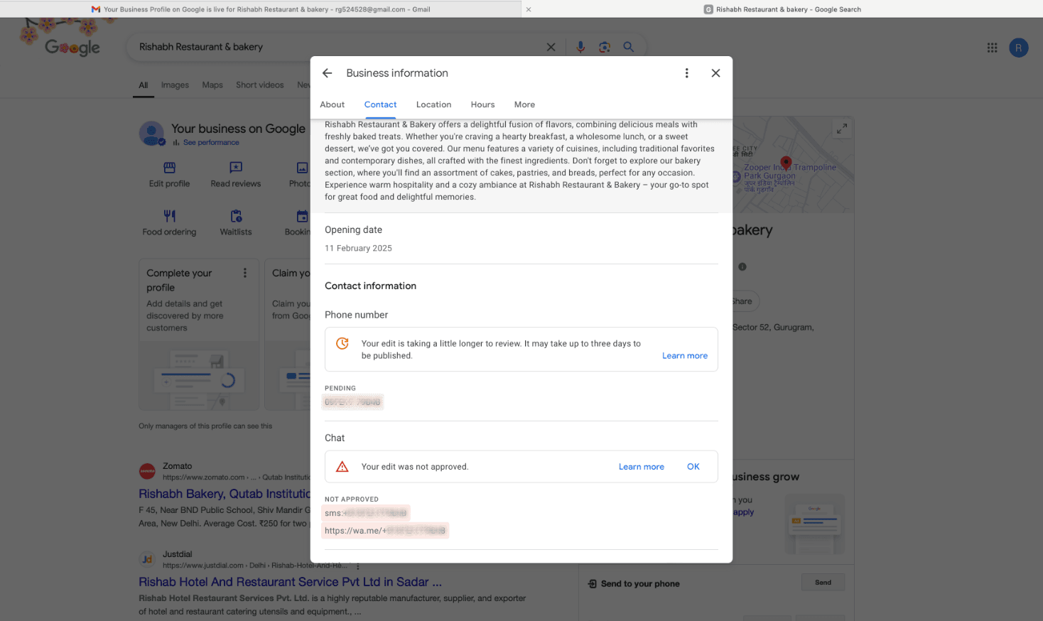 Schermata 7 — Connessione di canali di comunicazione e social con GBP