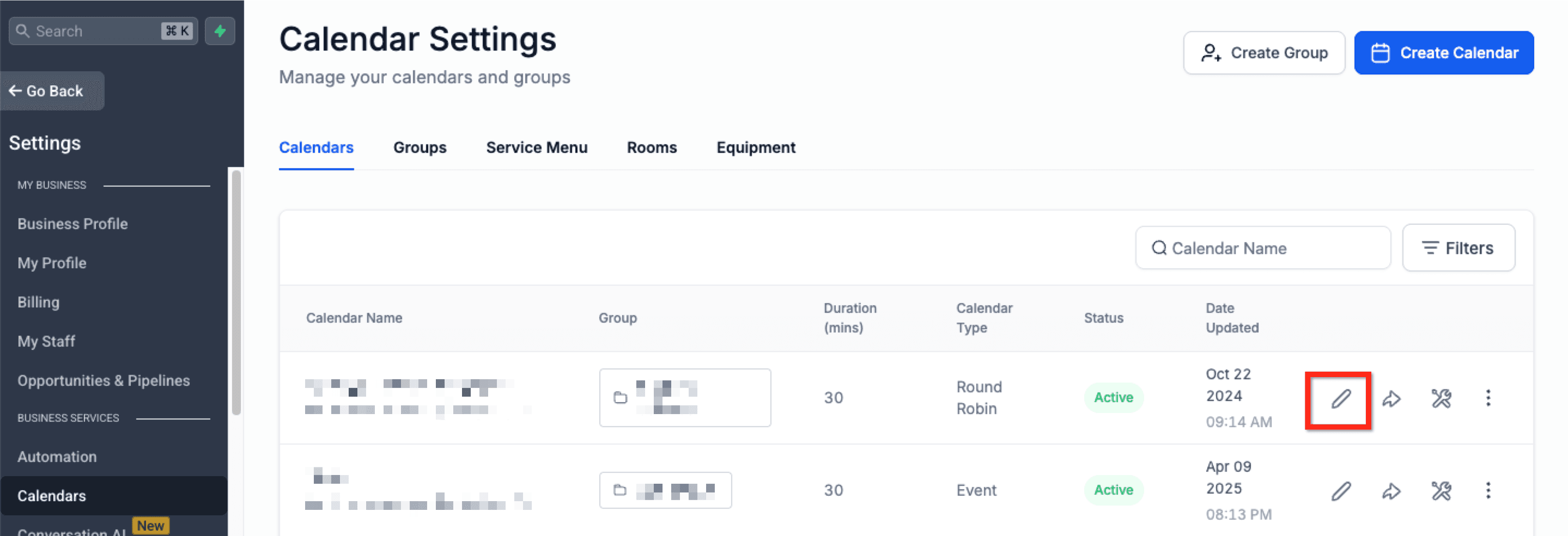 Schermata 4 — Aggiungere Form Personalizzati ai Calendari