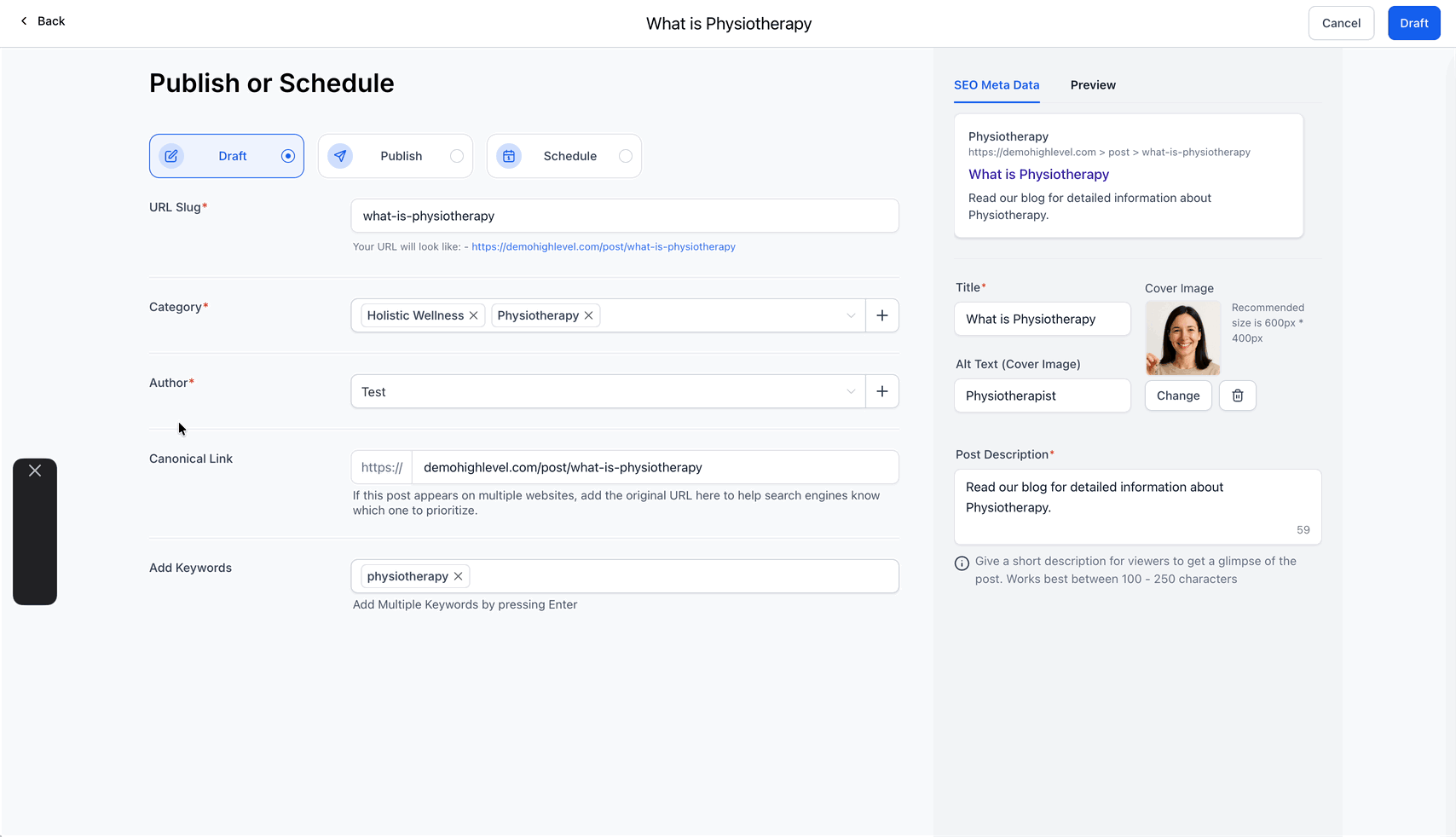 Schermata 10 — Guida introduttiva ai Blog e ai Post del Blog
