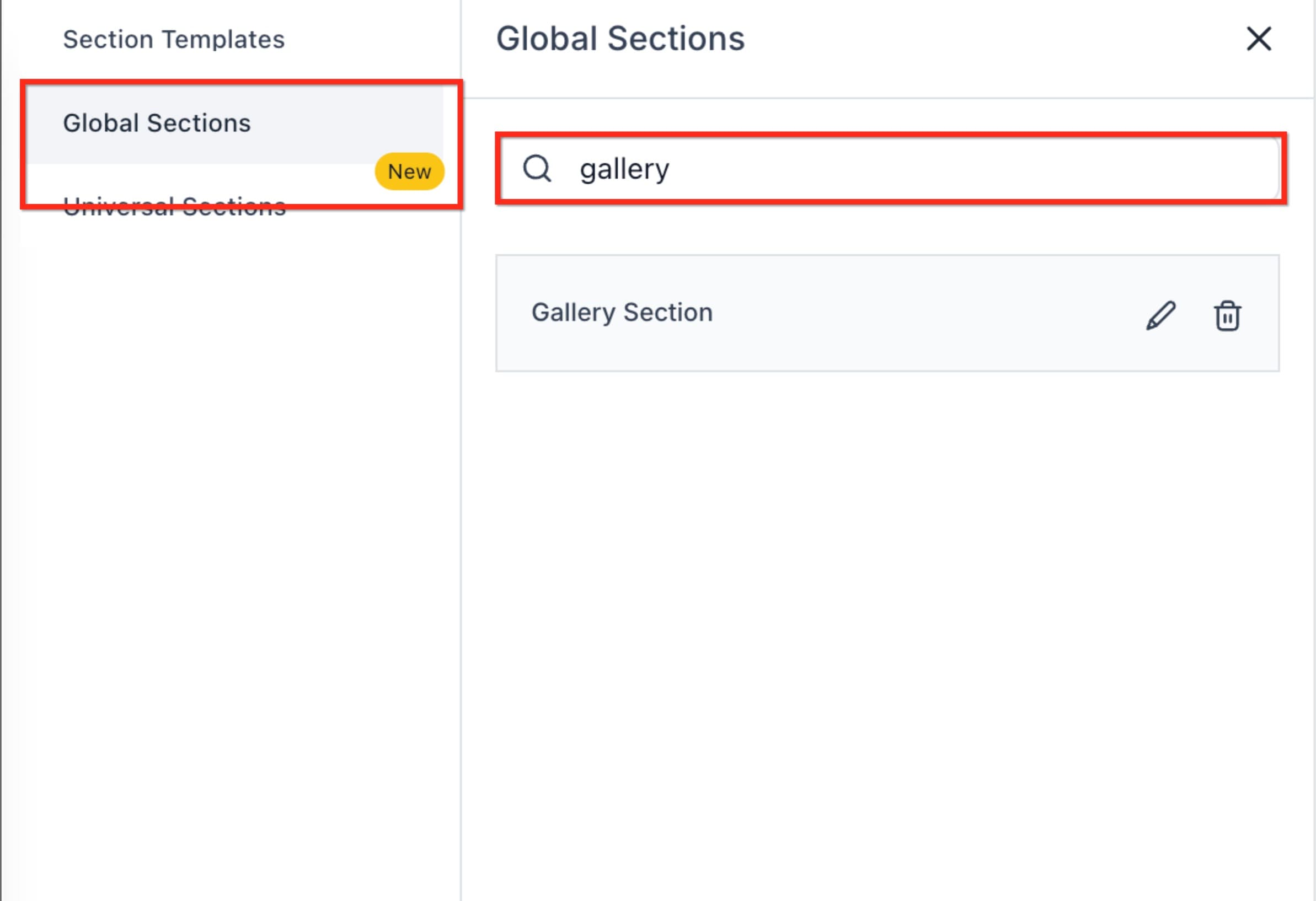 Schermata 3 — Usare le Sezioni Globali nel Page Builder