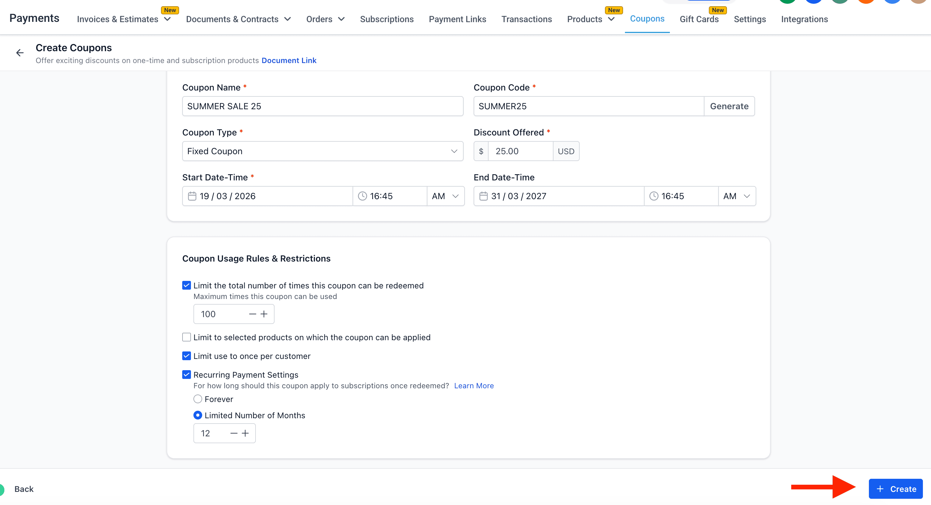 Schermata 10 — Introduzione ai Coupon