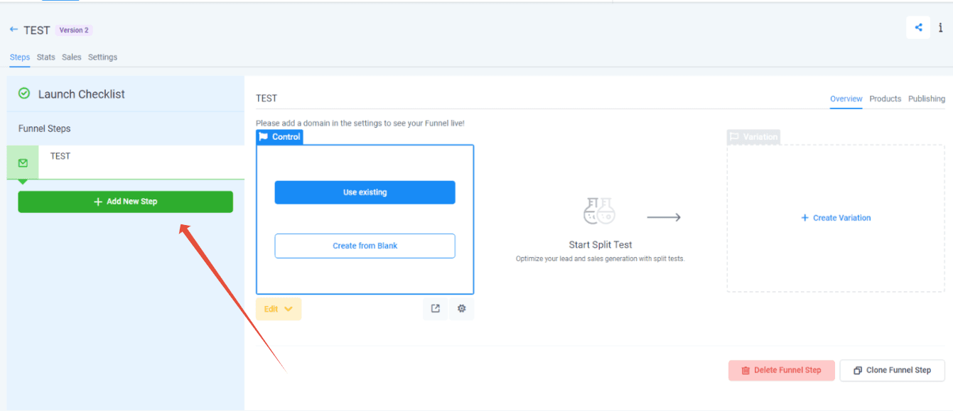Schermata 6 — Come importare un Funnel da ClickFunnels?