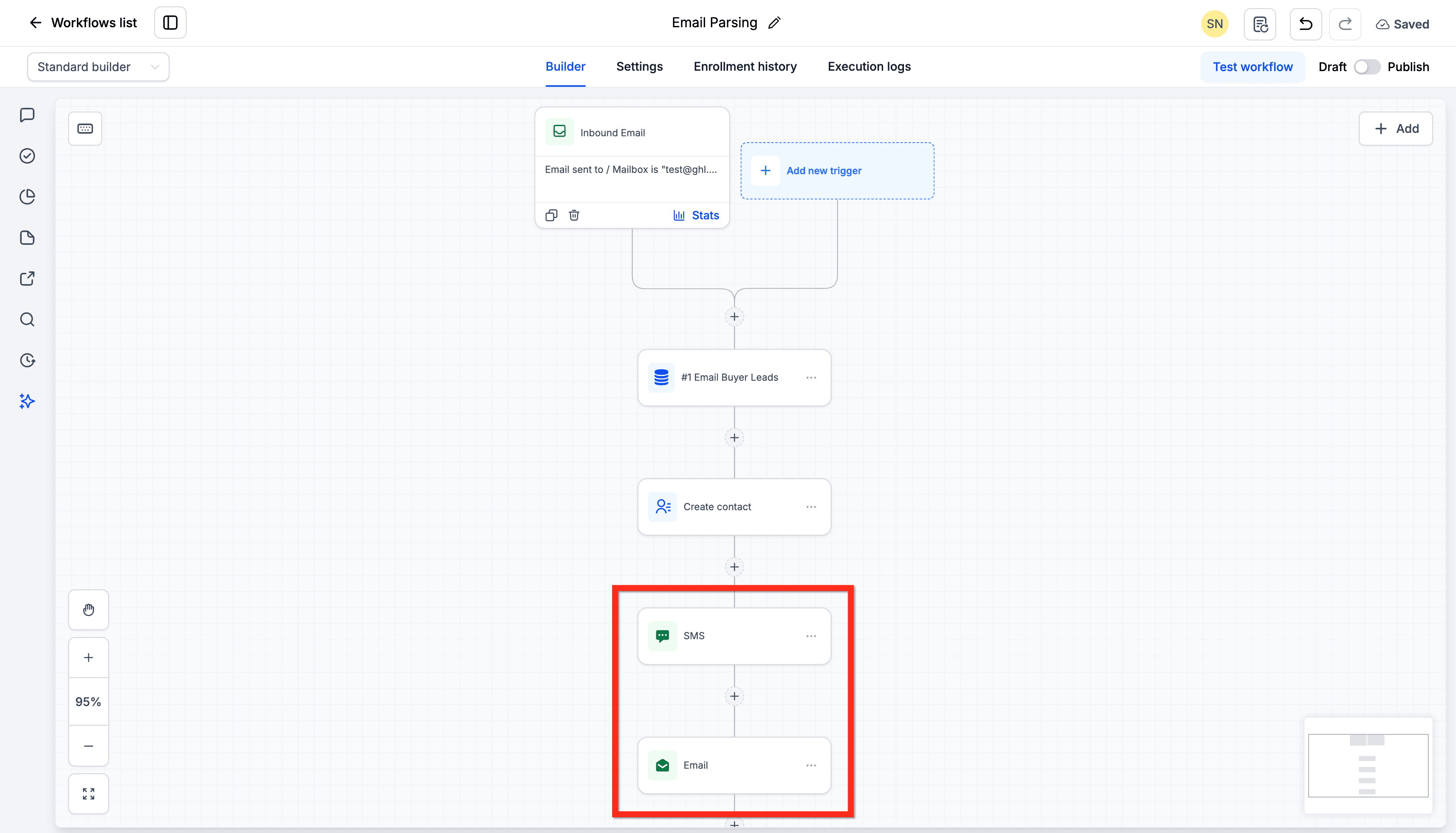 Schermata 10 — Come fare il parsing delle email con l'azione AI Extract Data