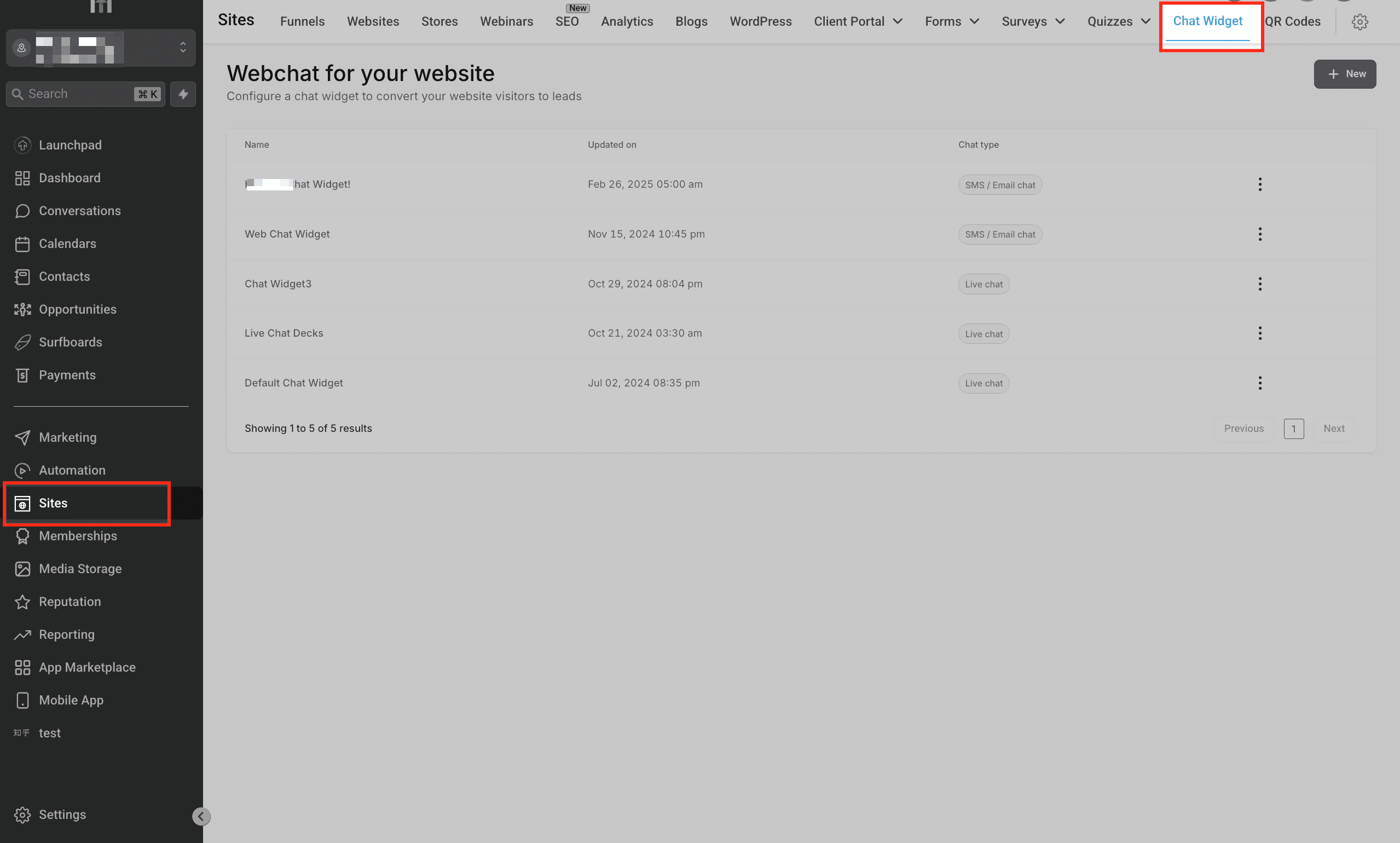 Schermata 1 — Live Chat