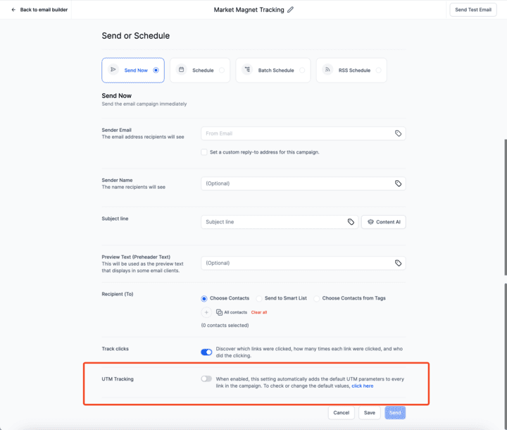 Schermata 5 — Capire i parametri UTM per le campagne email