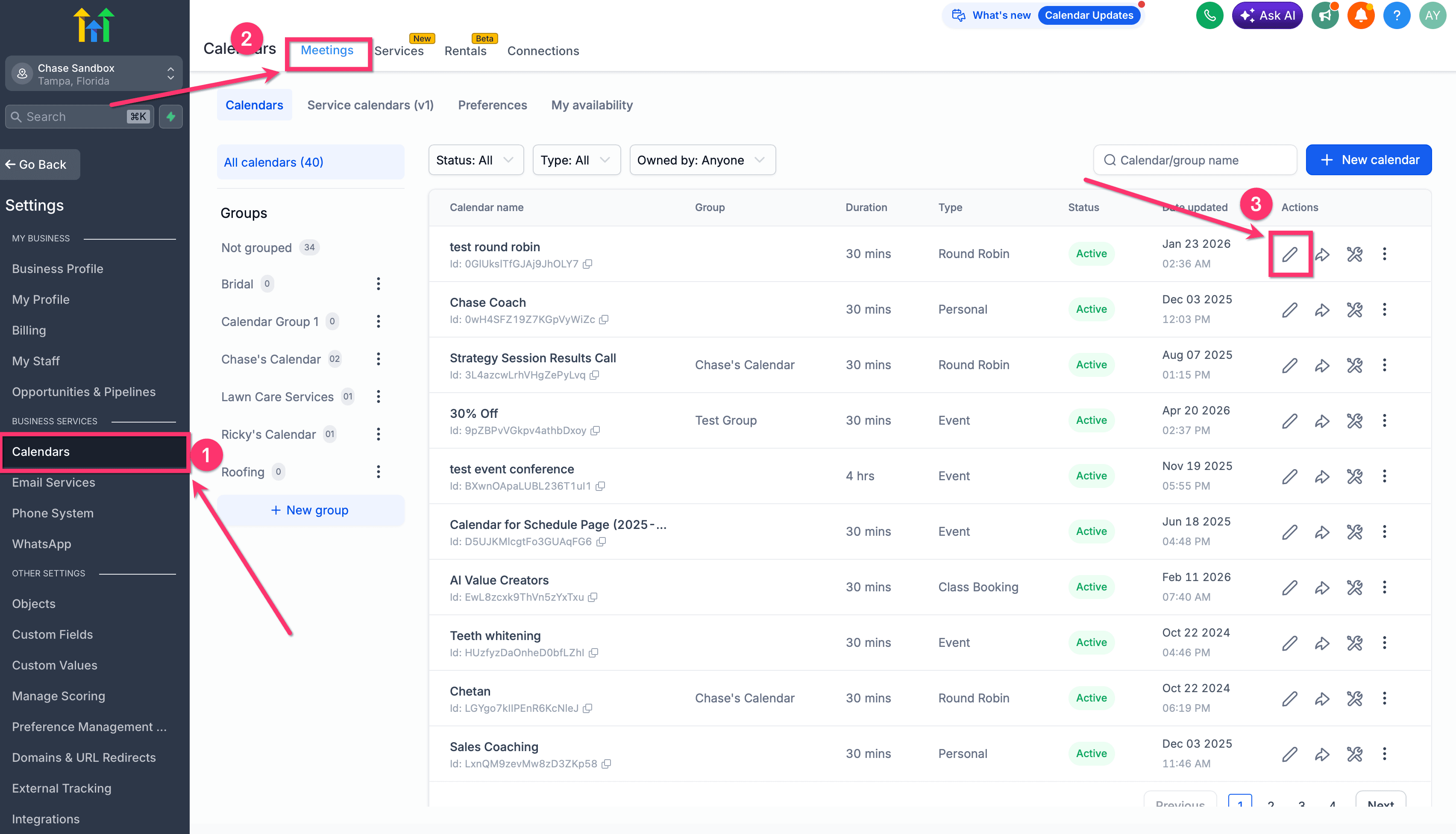 Schermata 1 — Aggiungere Form Personalizzati ai Calendari