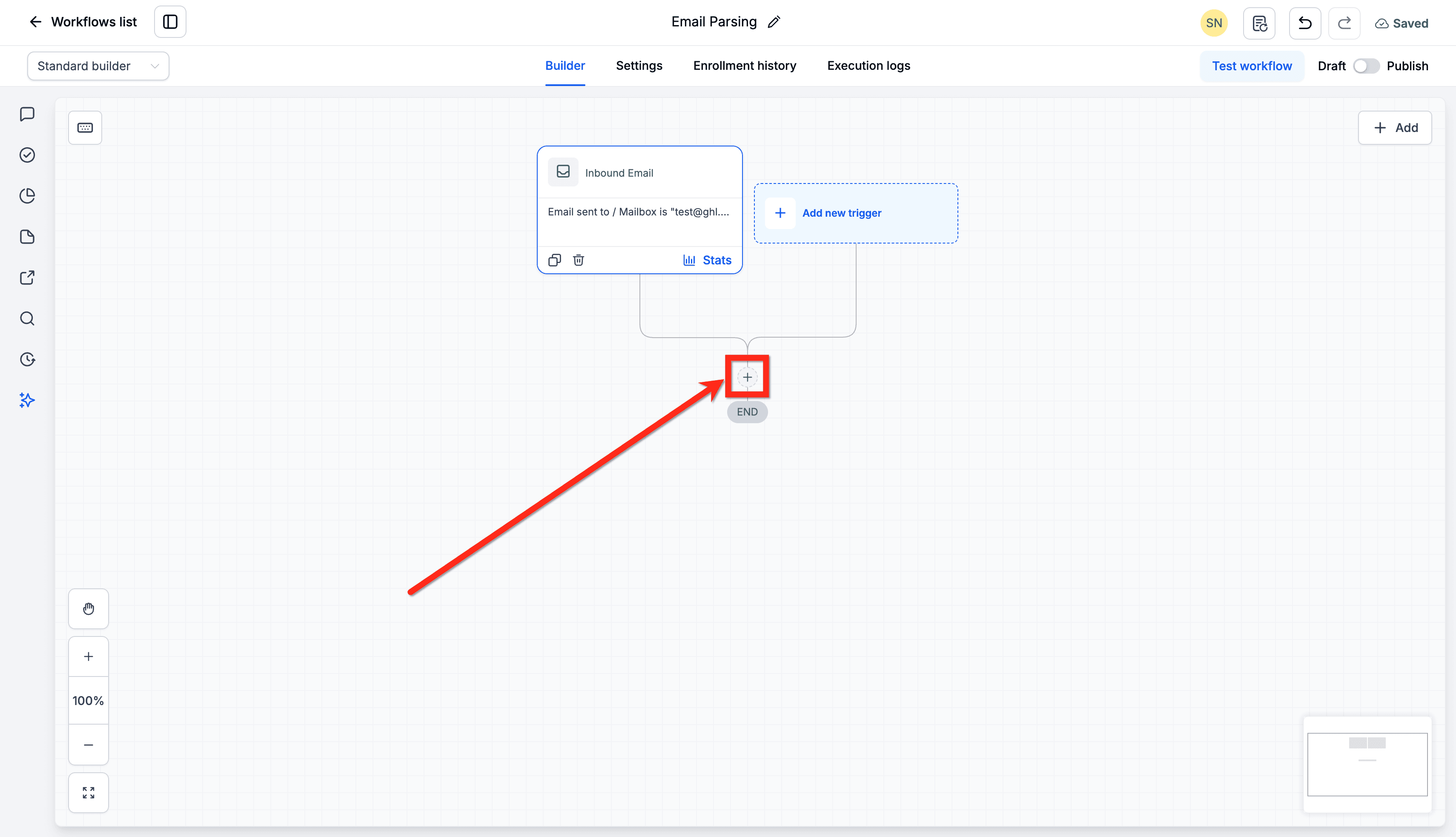 Schermata 3 — Come fare il parsing delle email con l'azione AI Extract Data