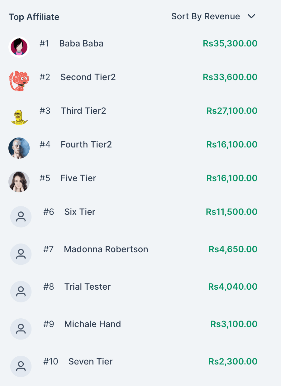 Schermata 5 — Dashboard dell'Affiliate Manager
