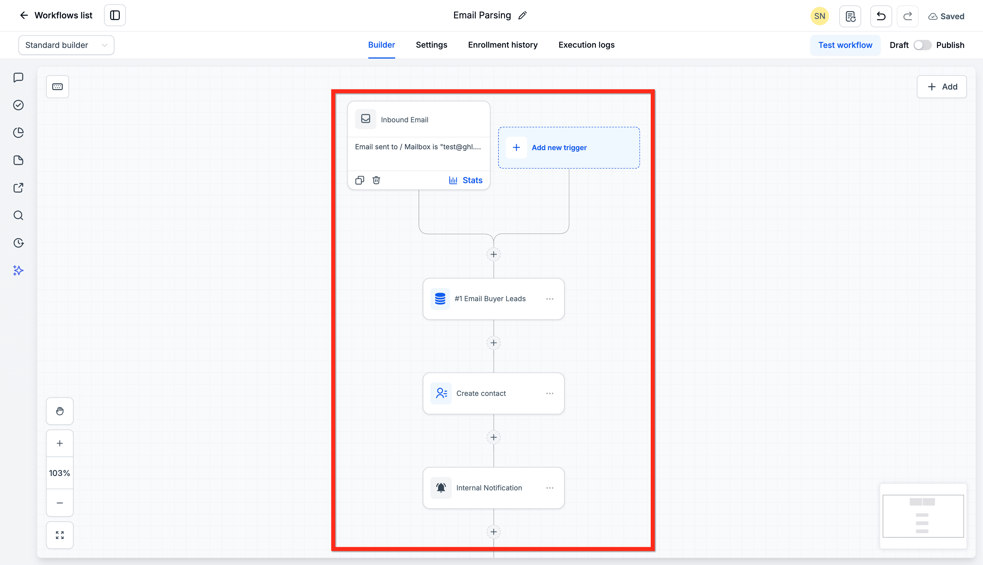 Schermata 11 — Come fare il parsing delle email con l'azione AI Extract Data