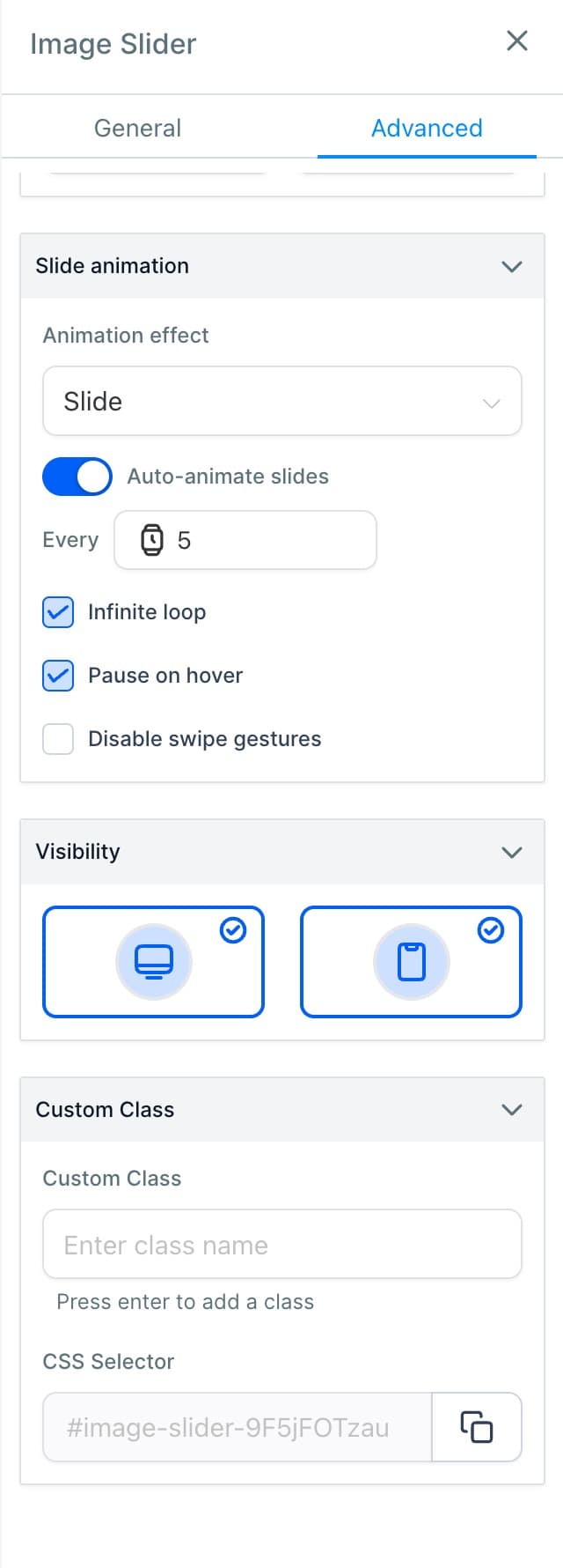 Schermata 1 — Elemento Image Slider per un Web Design Coinvolgente