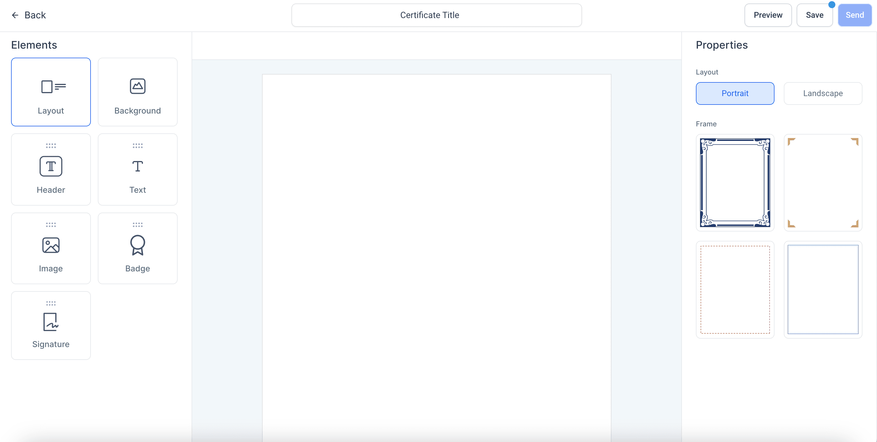 Selezione layout