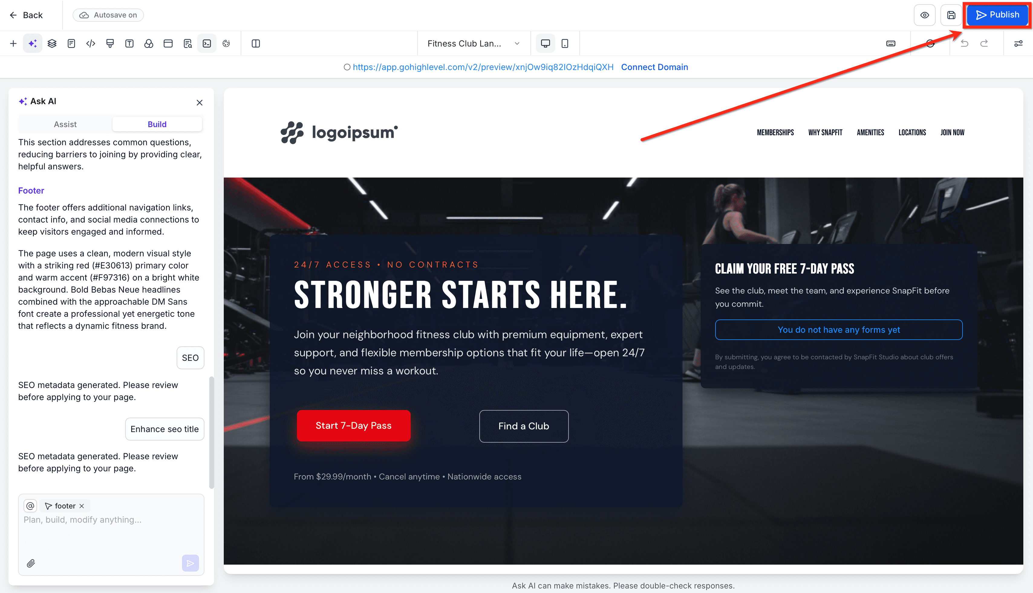 Schermata 12 — Funnel & Website AI