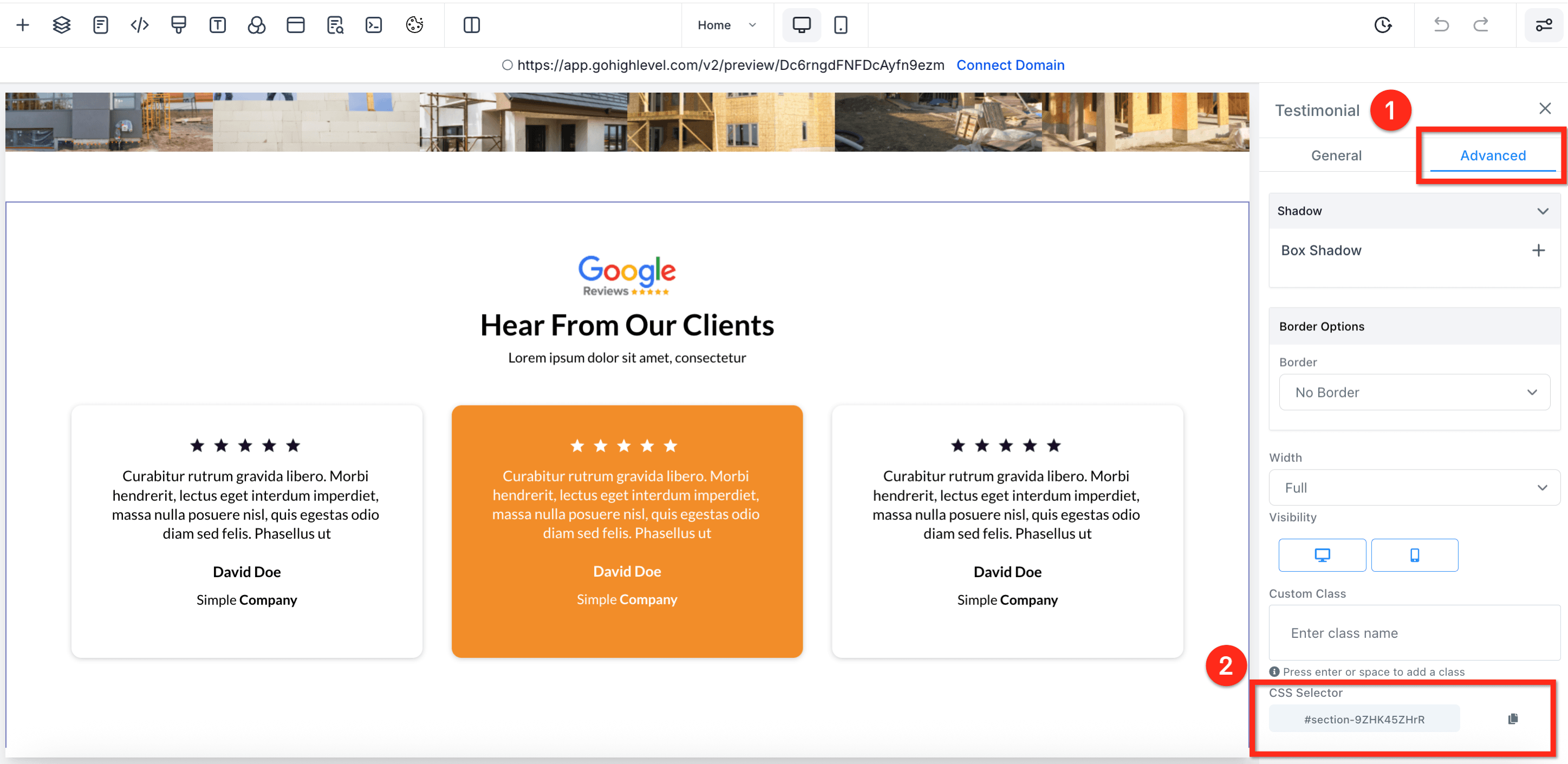 Schermata 1 — Scroll verso Elementi o Sezioni in Siti Web o Funnel