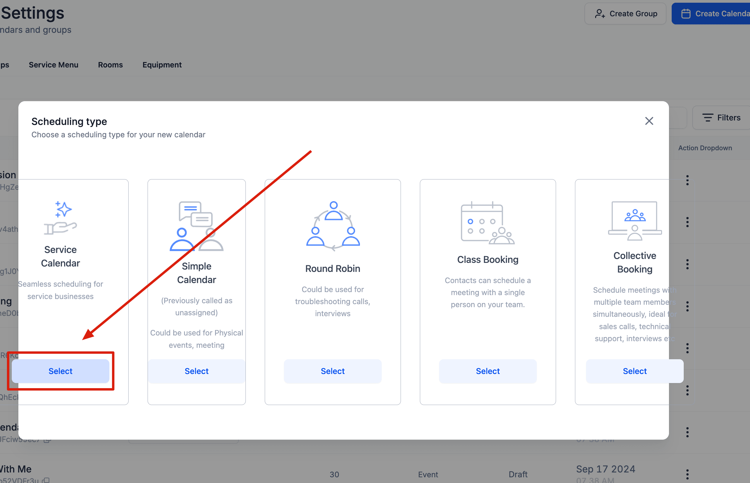 Schermata 3 — Come creare Calendari di Servizio