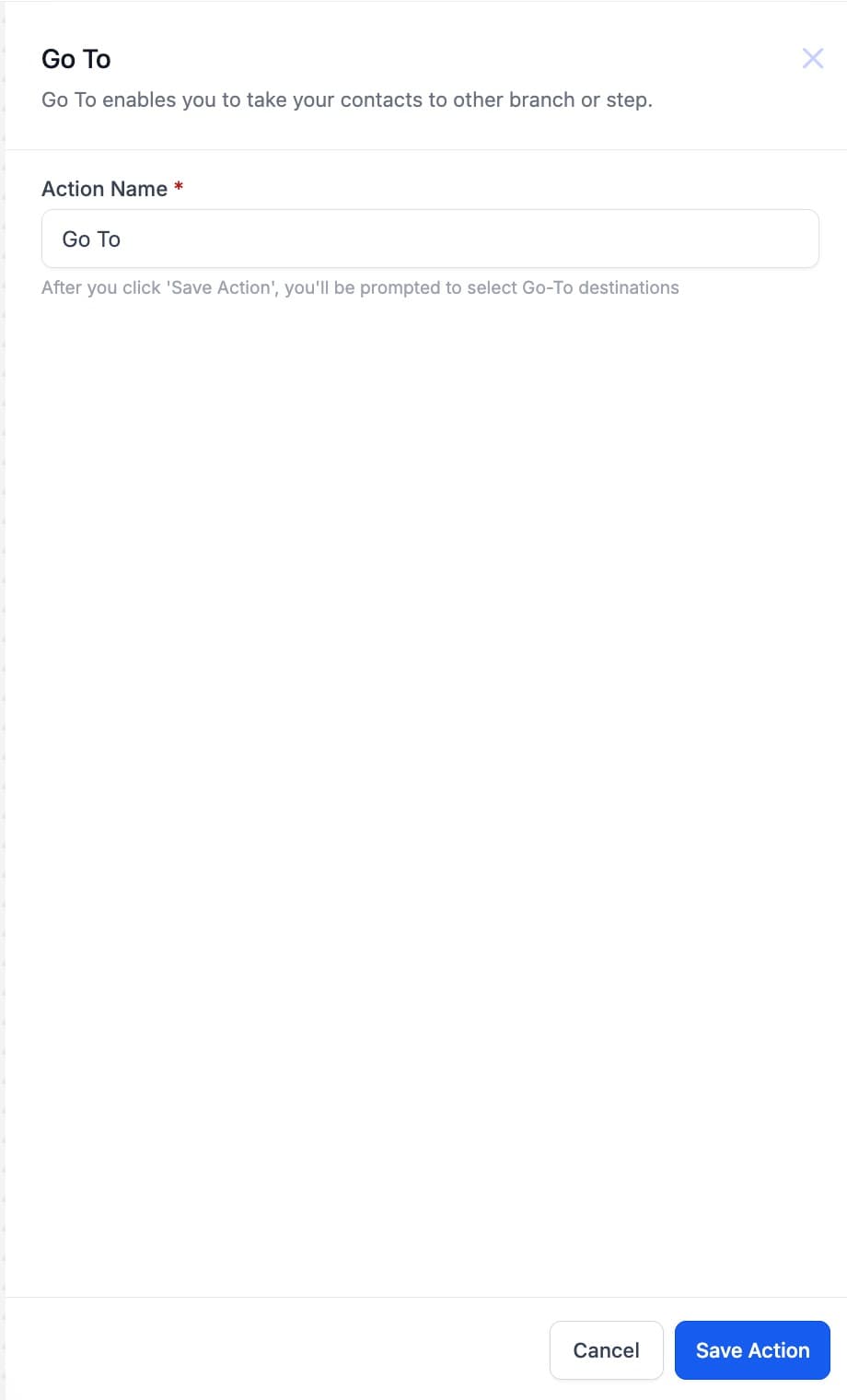 Schermata 2 — Azione Workflow - Go To
