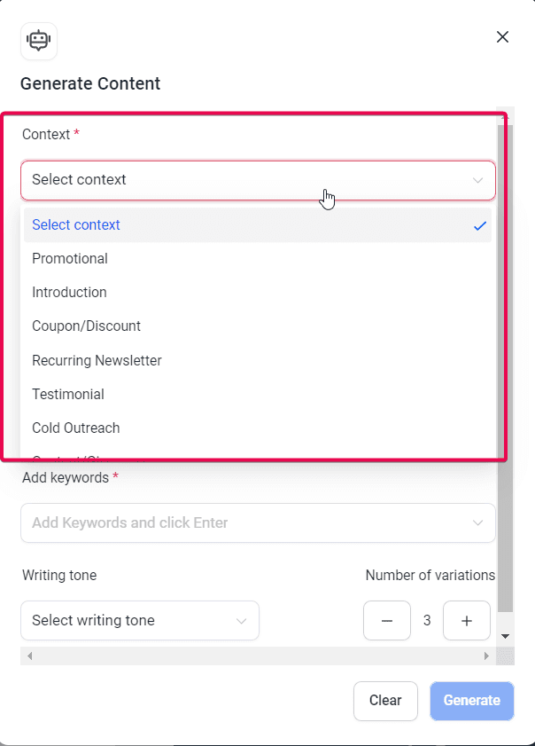 Schermata 7 — Come creare Email con Content AI?