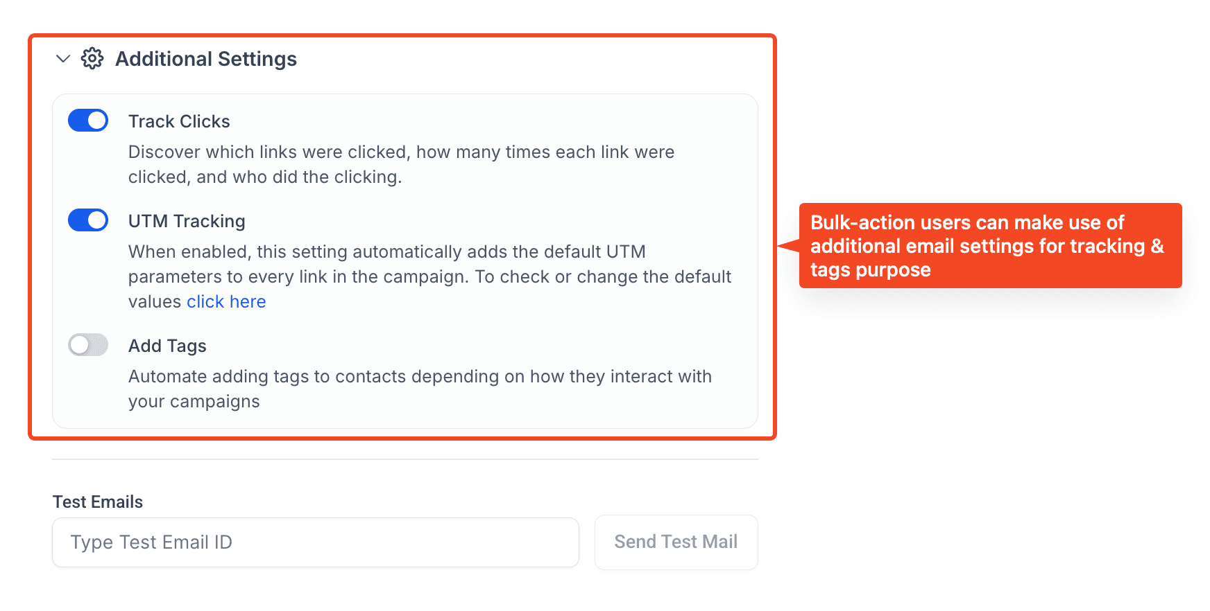 Schermata 4 — Nuova UI per la creazione di email tramite Bulk Action nei Contatti