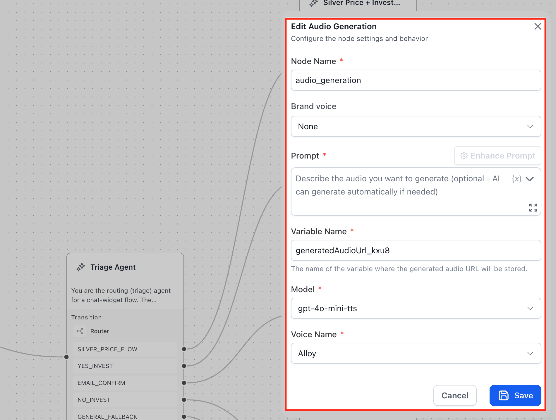 Schermata 4 — Come creare contenuti AI con gli strumenti di Intelligenza Artificiale Generativa in Agent Studio