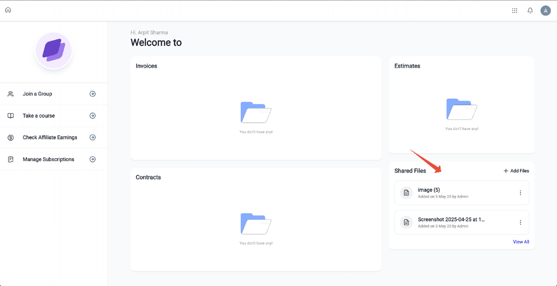 Schermata 8 — Come condividere e gestire documenti tramite il Client Portal e il CRM?