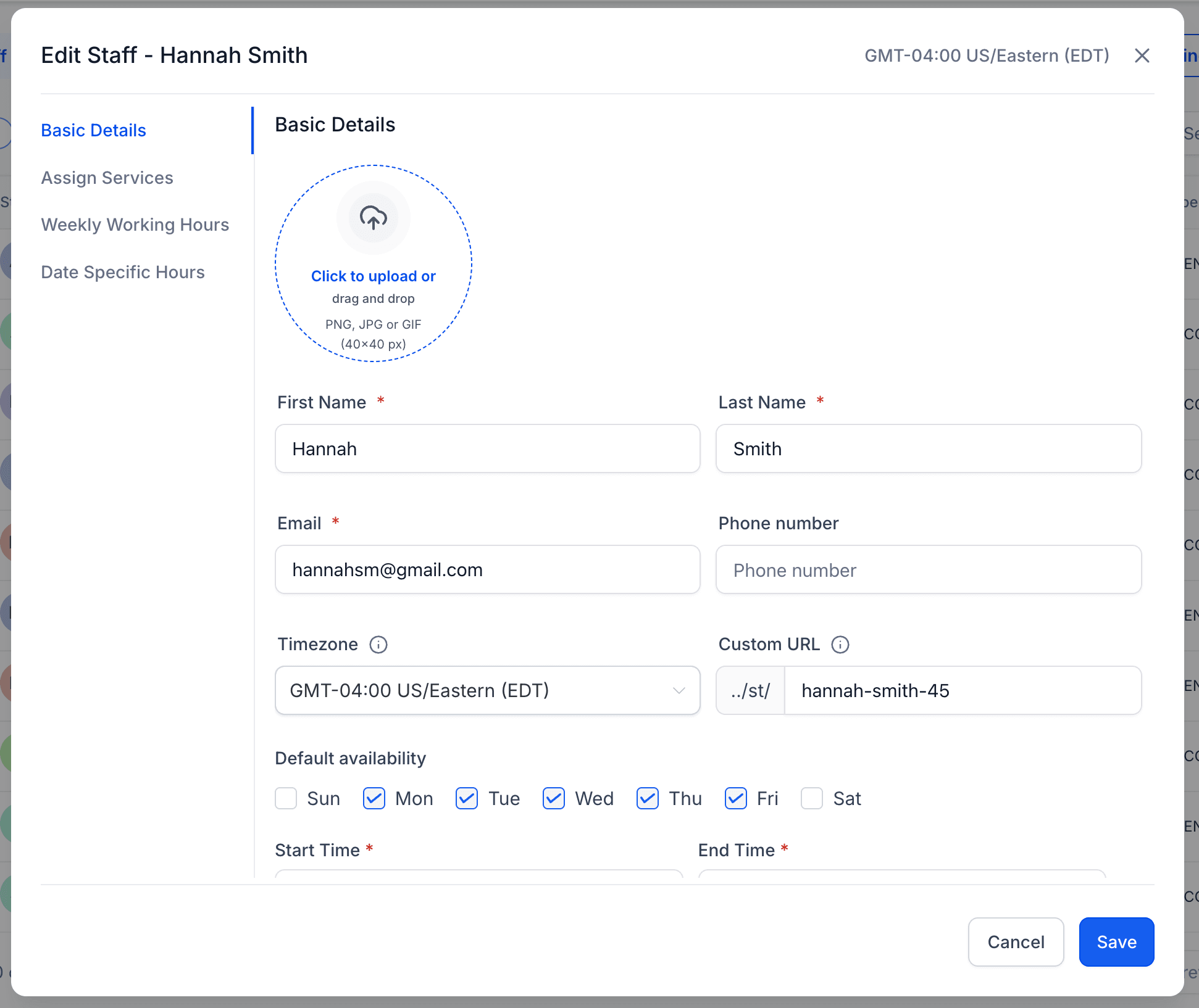 Schermata 3 — Configurare il Personale nei Servizi
