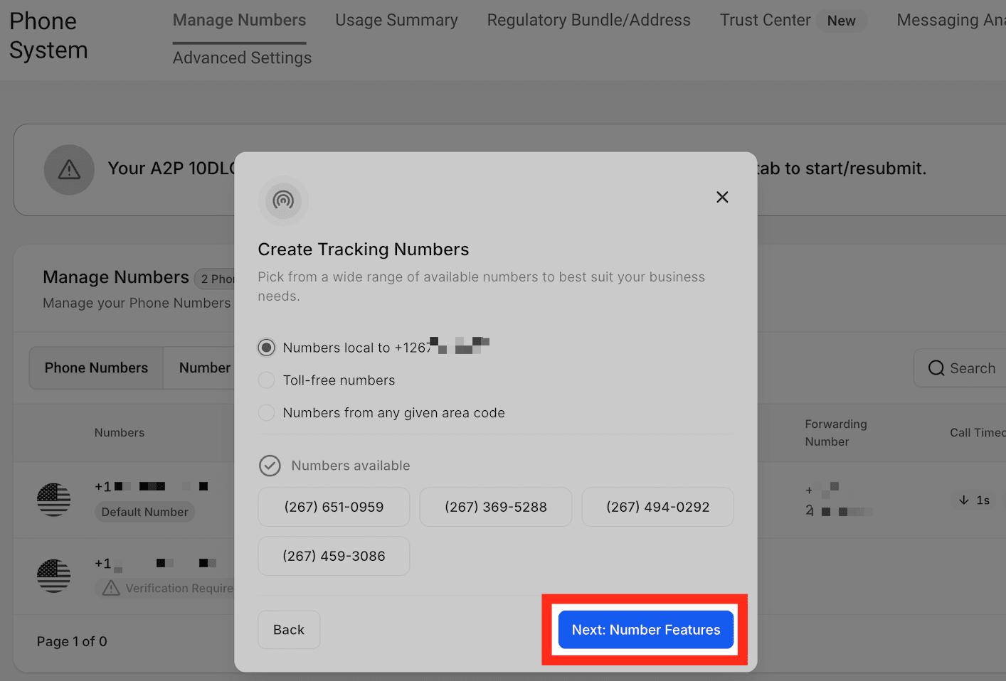 Schermata 16 — Come configurare il Call Tracking (Number Pool)