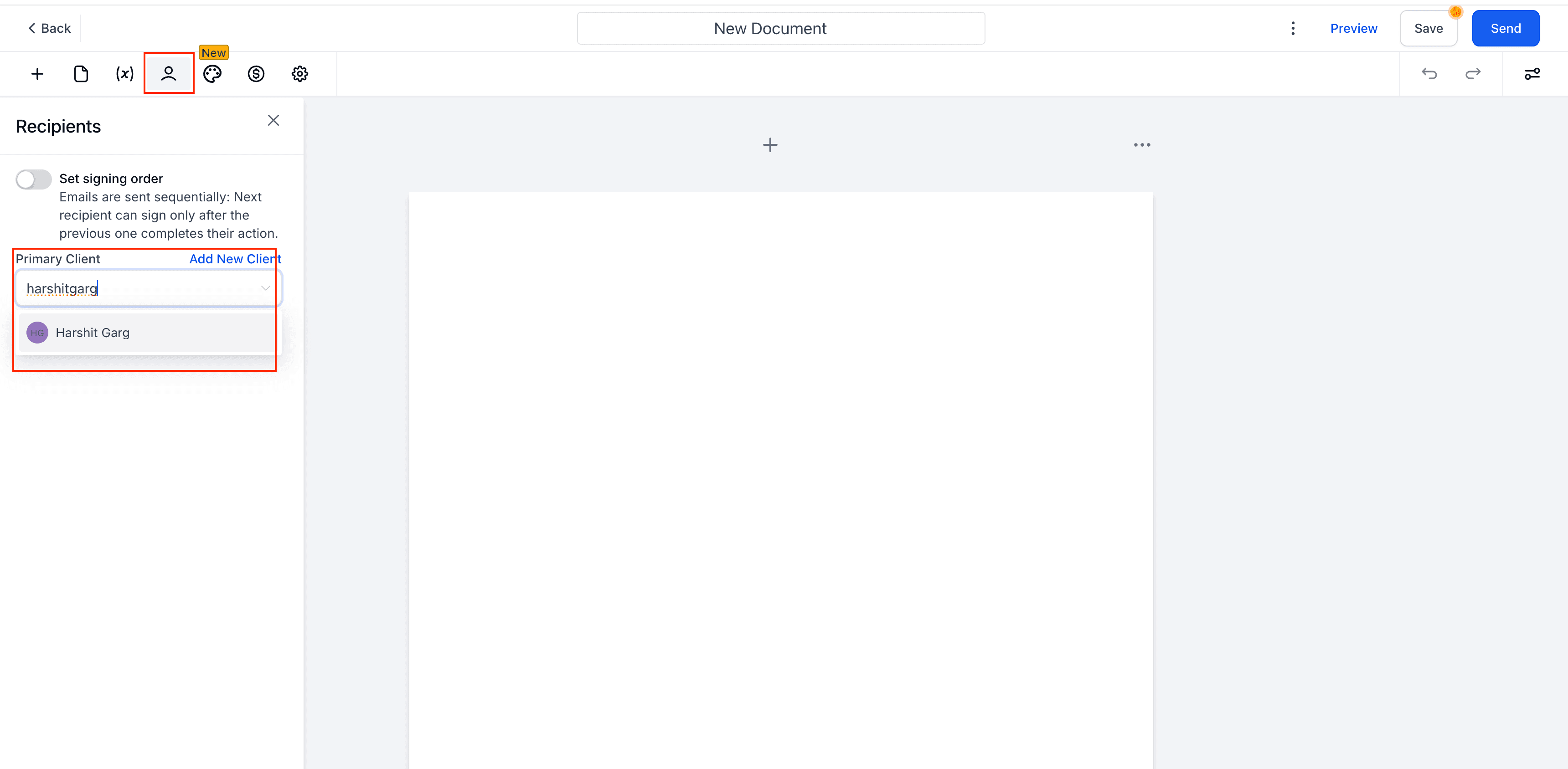 Schermata 2 — Genera automaticamente fatture da documenti e contratti firmati