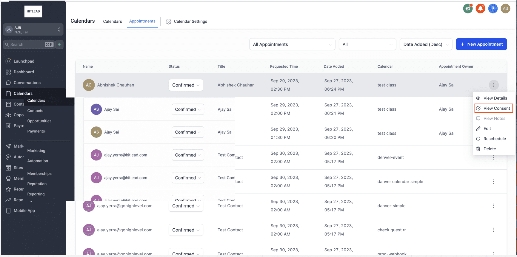 Schermata 2 — Checkbox di consenso per la conformità