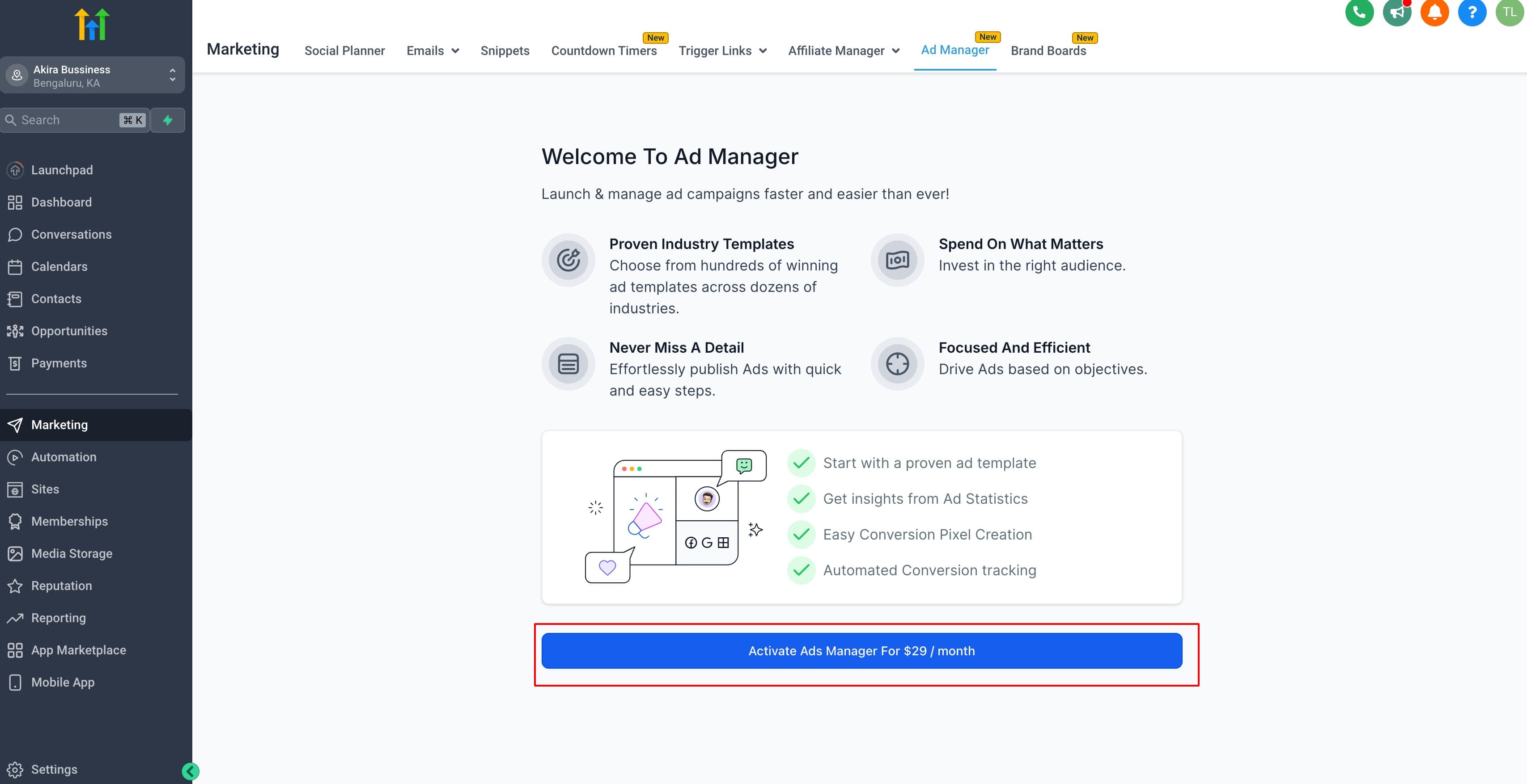 Schermata 1 — Connetti Google con Ad Manager