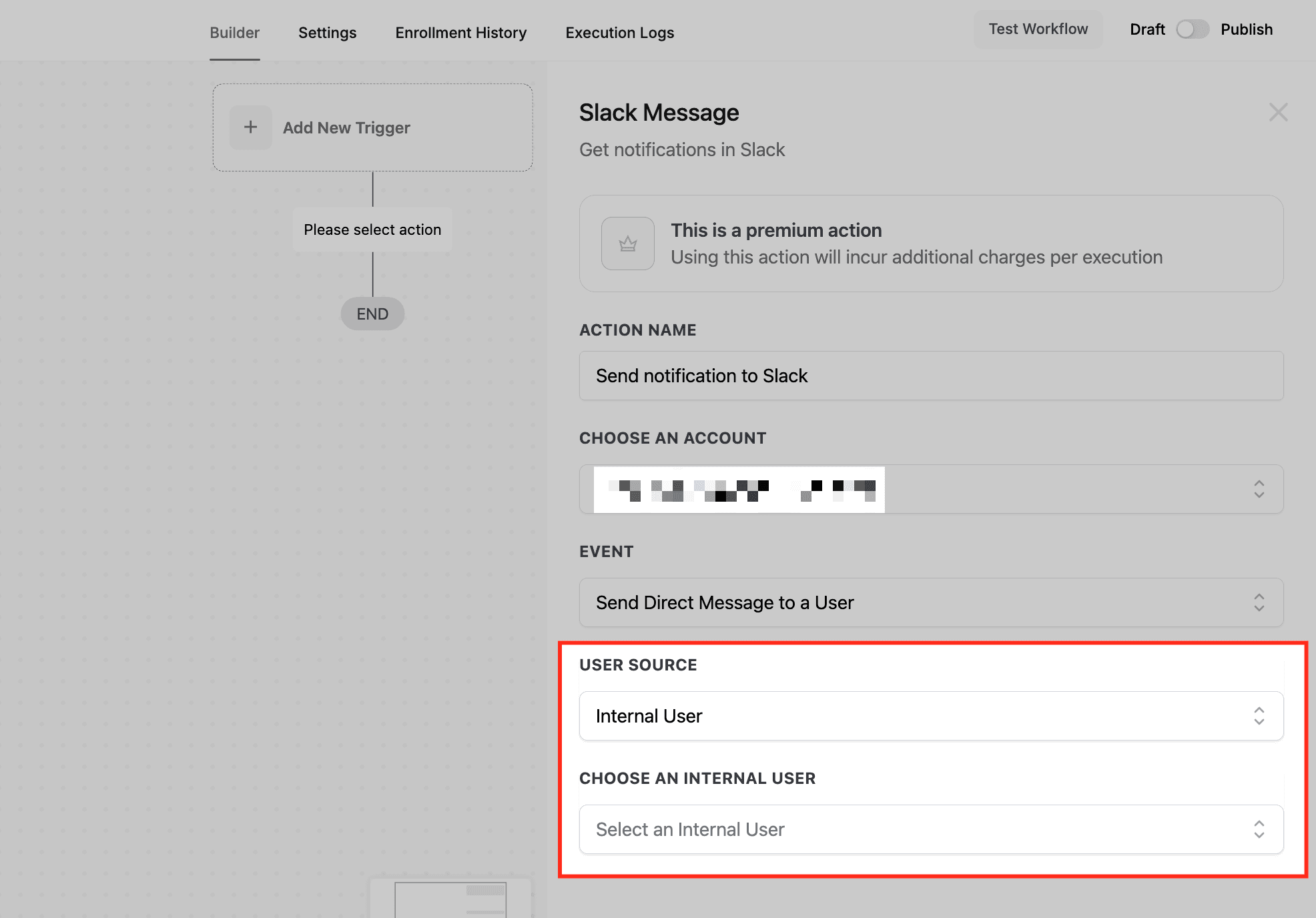 Schermata 5 — Guida all'Azione Slack per Workflow