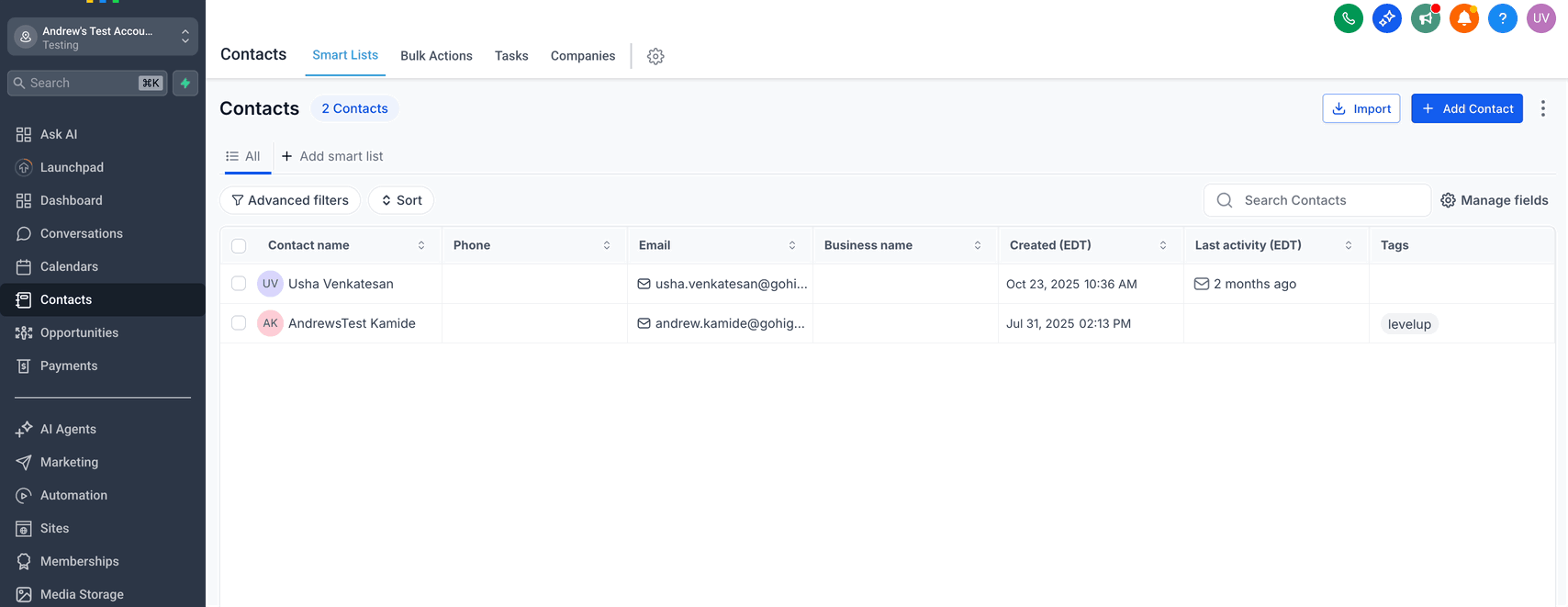Schermata 1 — Usare le Note di HITLEAD per Gestire Contatti, Opportunità e Aziende