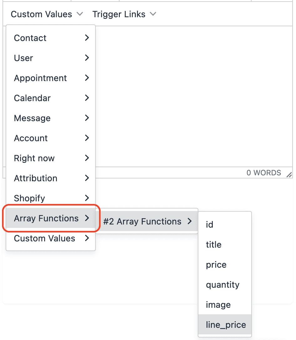 Schermata 6 — Azione Workflow - Array Formatter