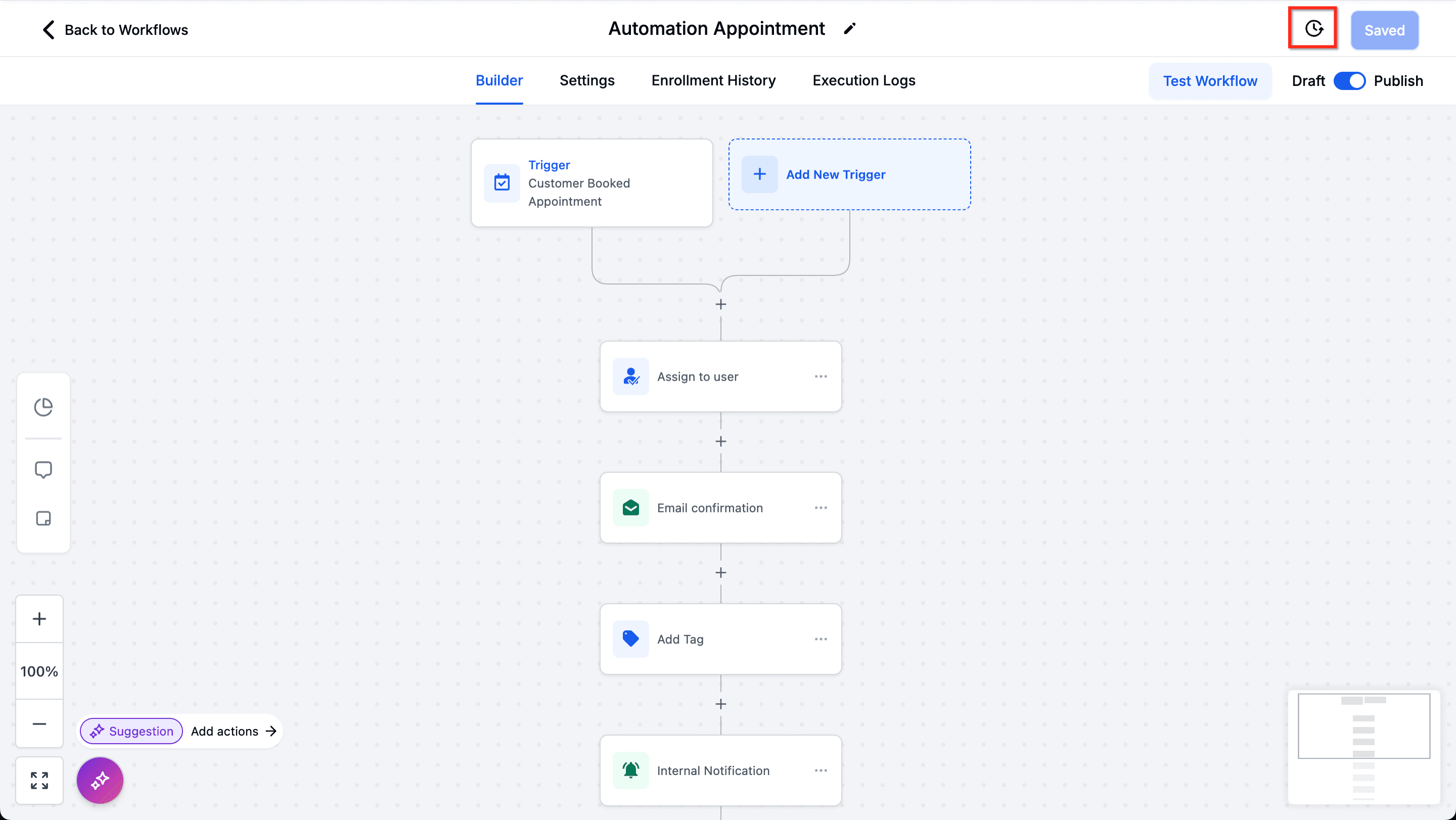 Schermata 11 — Guida al Workflow Builder