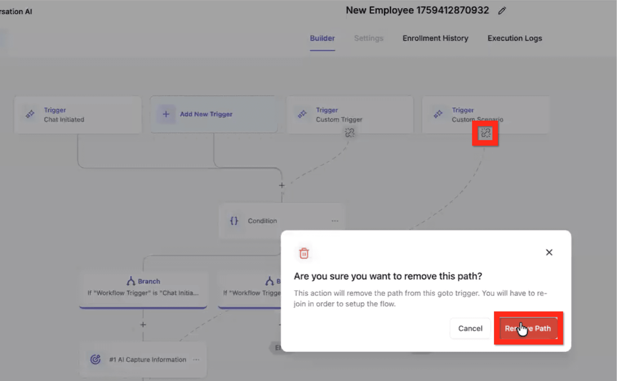 Schermata 26 — Flow Builder per Conversation AI