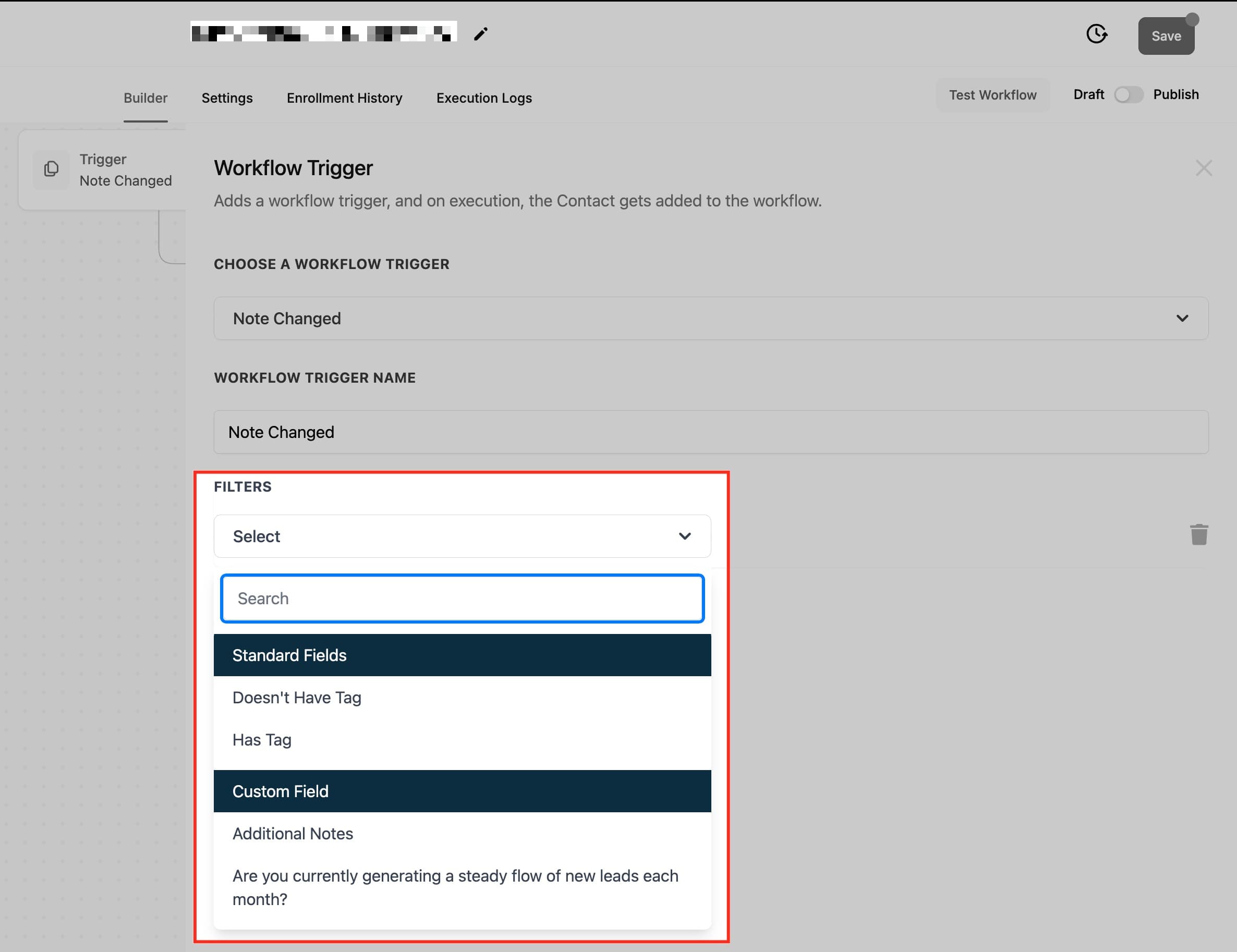 Schermata 3 — Workflow Trigger - Nota Modificata