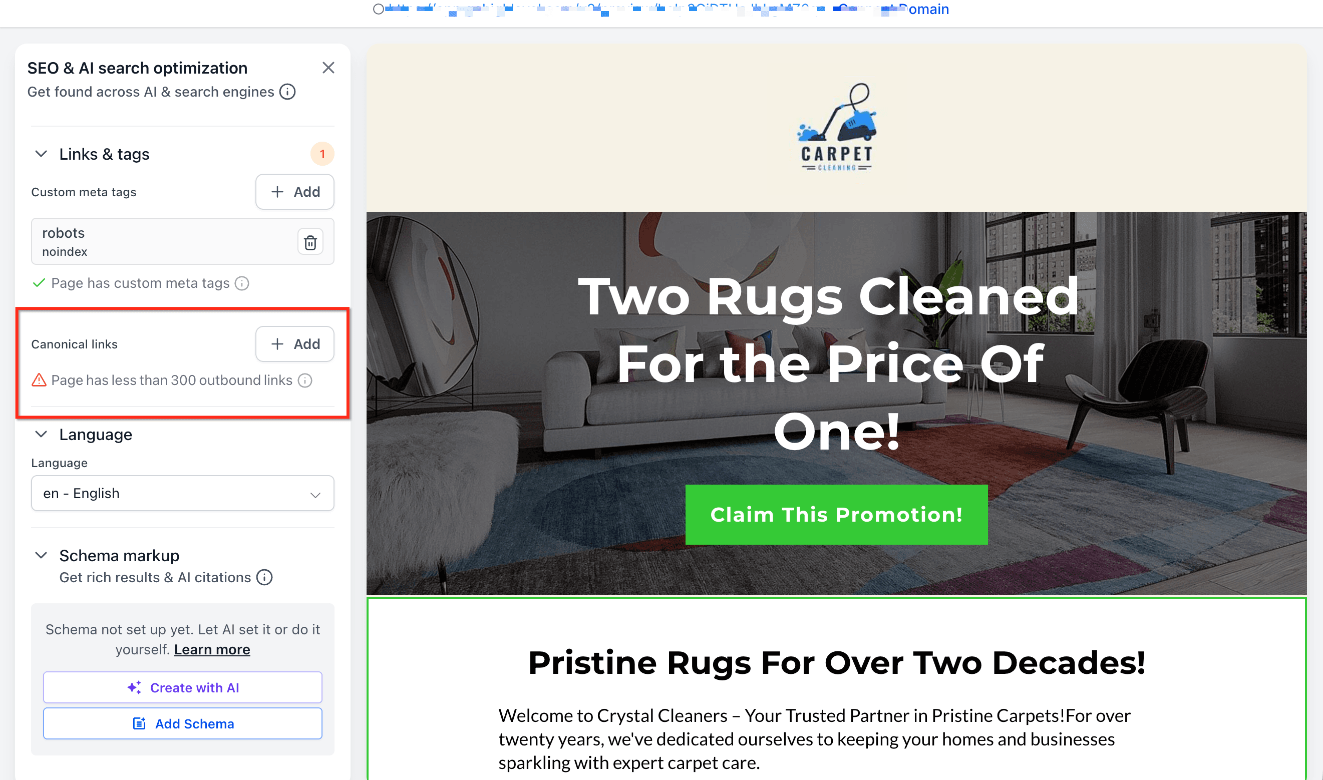 Schermata 9 — Risoluzione dei problemi di indicizzazione URL nei Funnel