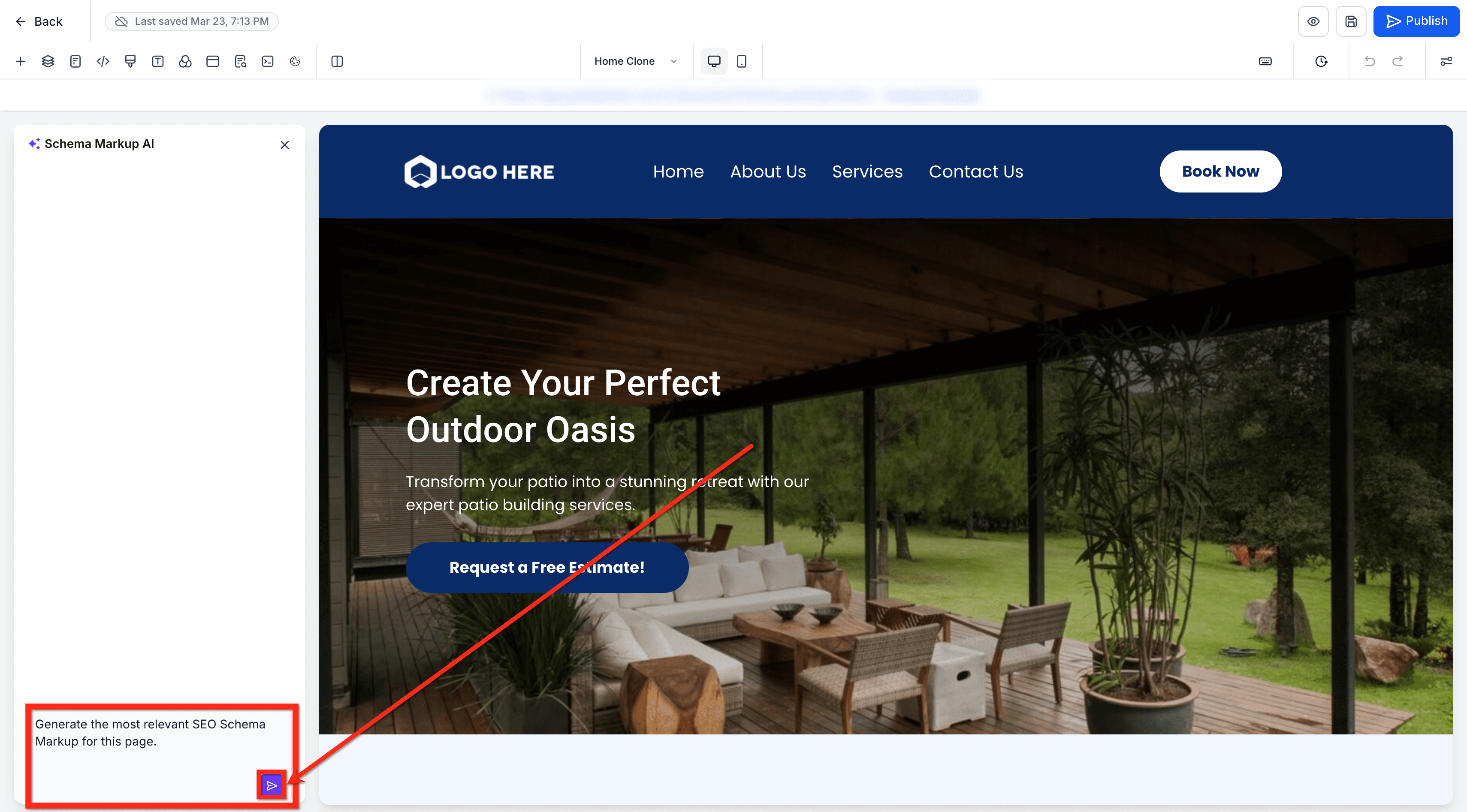 Schermata 6 — Generare Schema Markup con l'AI in Funnel e Siti Web